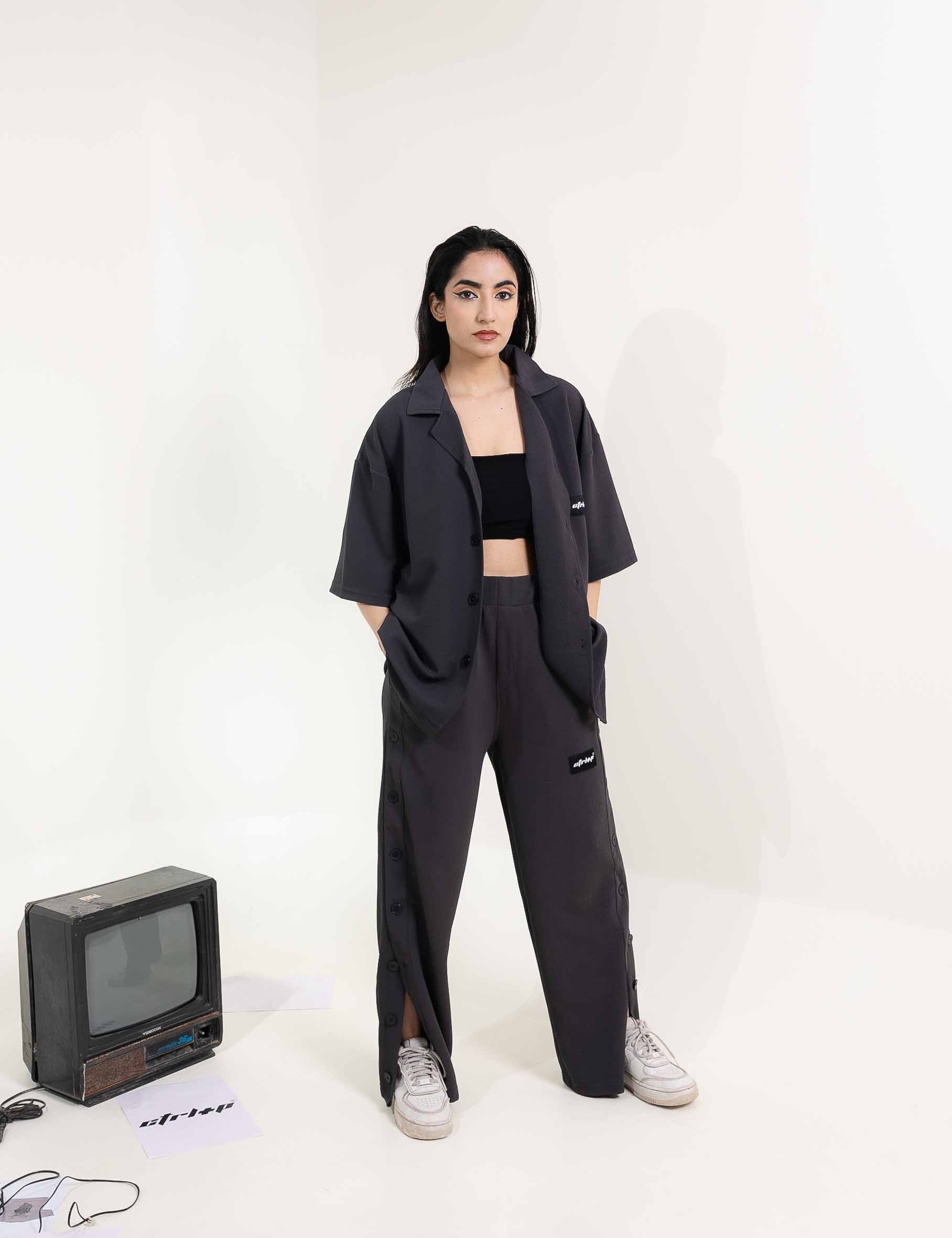 WAFFLE BUTTON DOWN PANTS