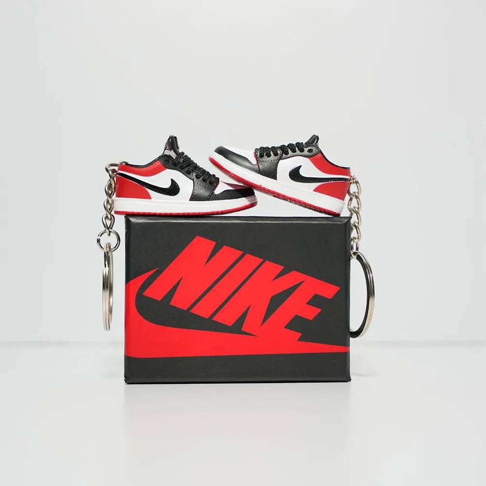 3D Sneaker Keychain With Box - Nike AJ1 Black Toe Low