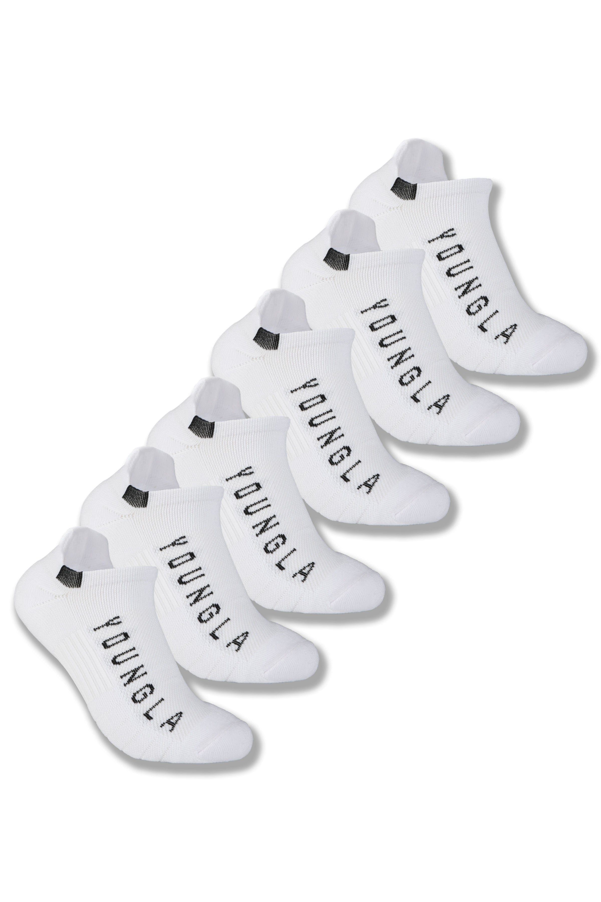 YoungLA 710 Performance Ankle Socks 3-Pack White