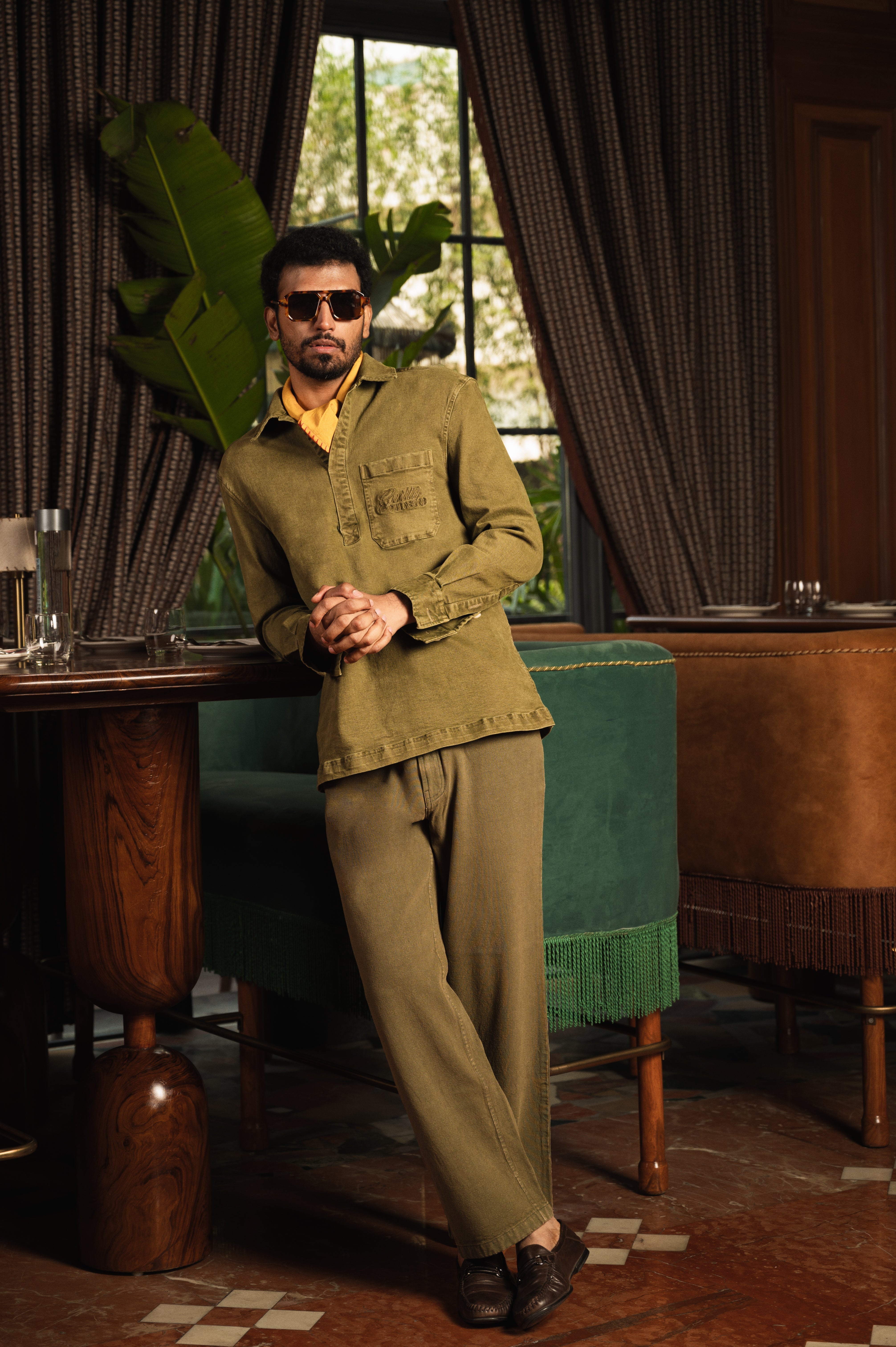 Green Straight Fit Jeans