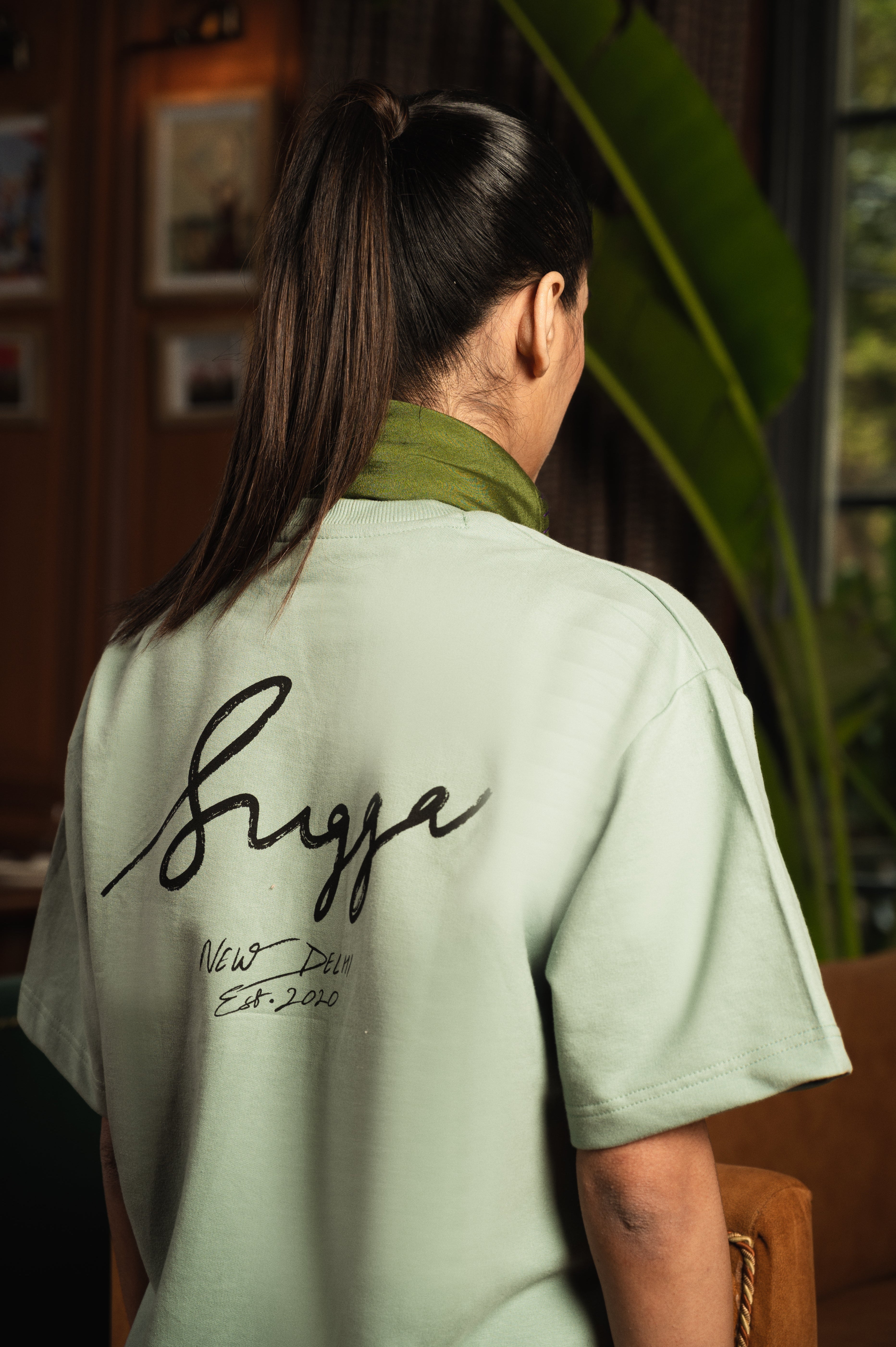 Sugga Handwritten Tshirt In Matcha Green Regular Fit