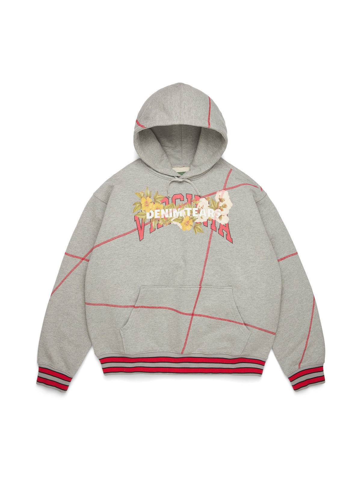 Denim Tears DT Virginia Overlock Stitch Hoodie Grey