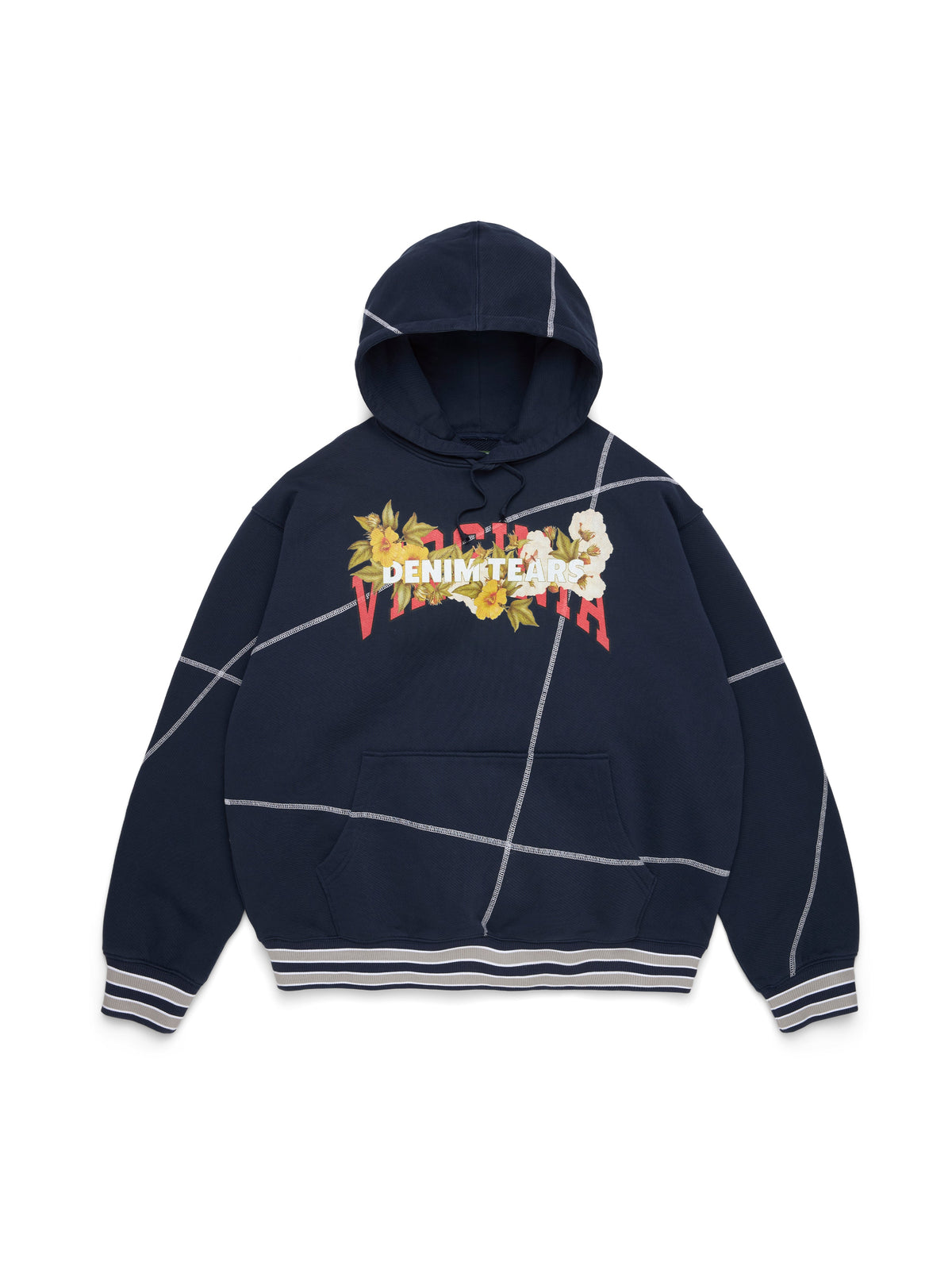 Denim Tears DT Virginia Overlock Stitch Hoodie Navy