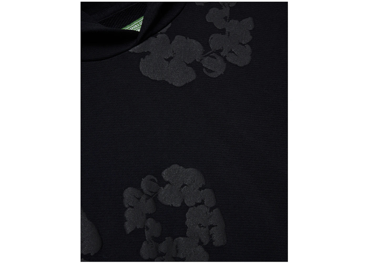 denim tears cotton wreath hoodie black monochrome