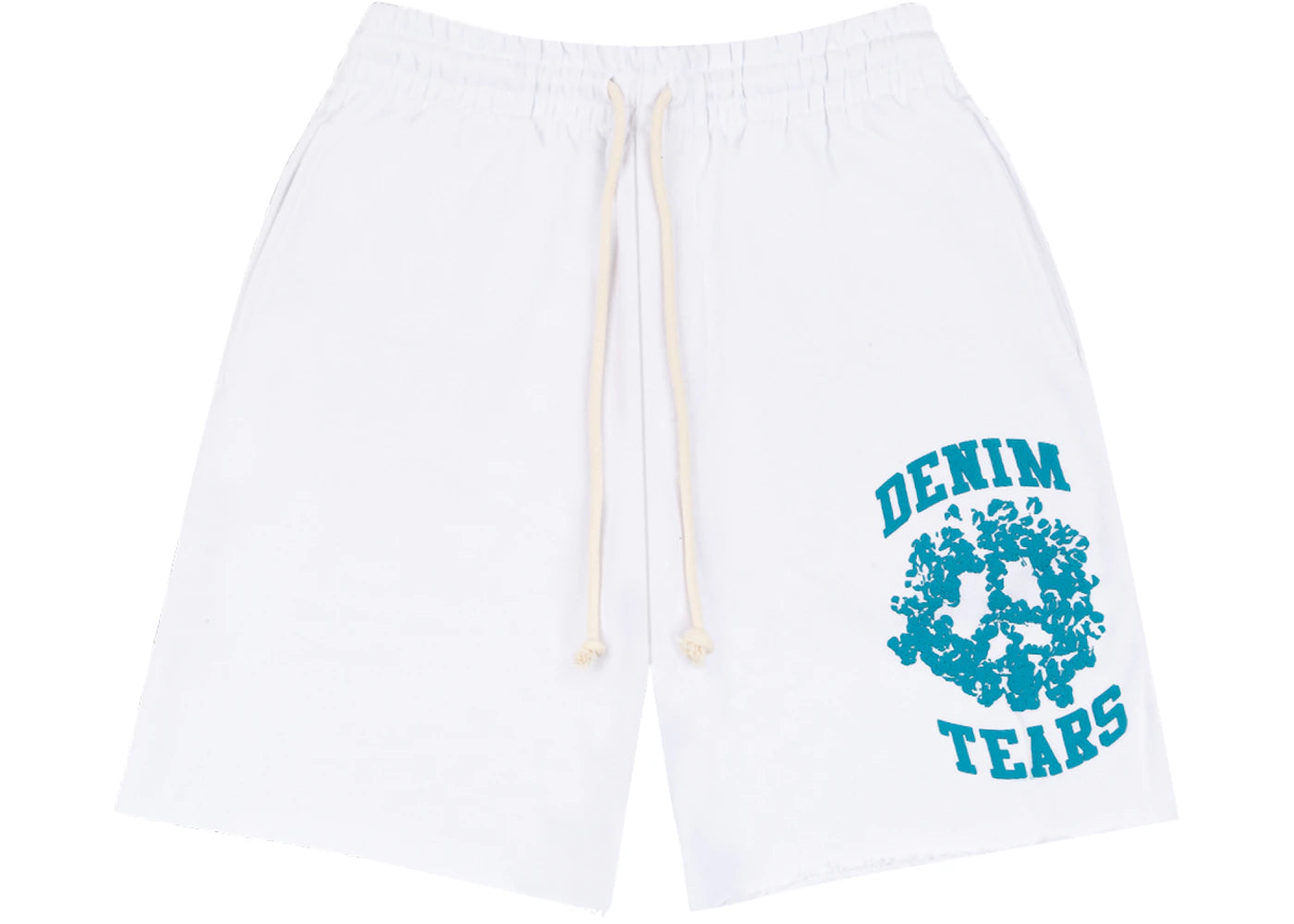 denim tears denim university sweat shorts white