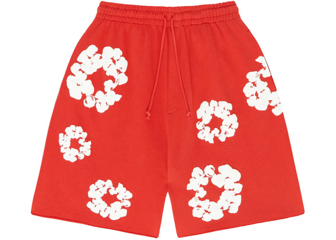 Denim Tears The Cotton Wreath Shorts Red – Kicks Machine