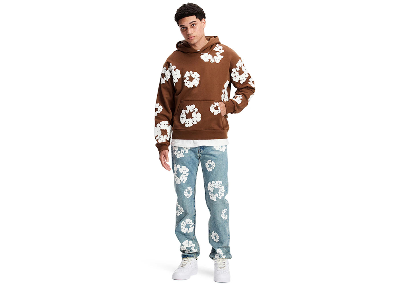 denim tears the cotton wreath sweatshirt brown