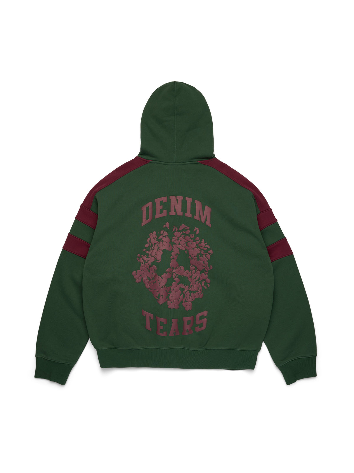 Denim U Paneled Zip Hoodie Green