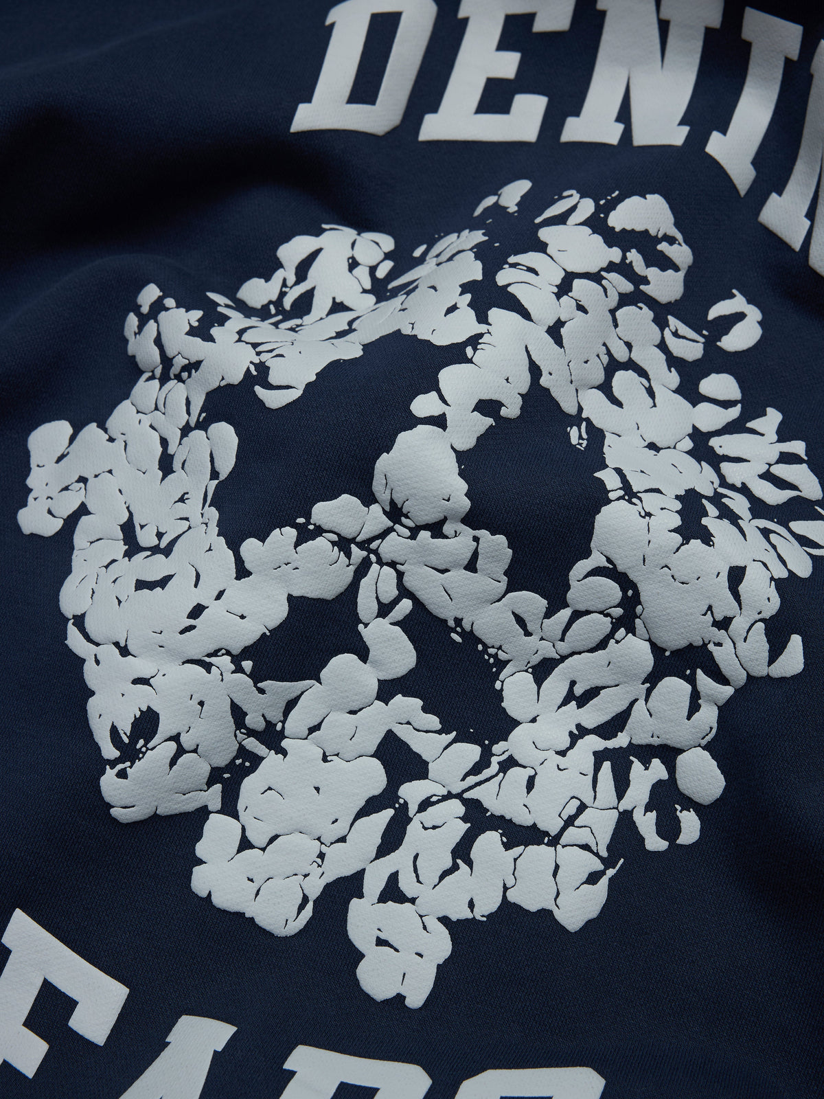 Denim U Paneled Zip Hoodie Navy