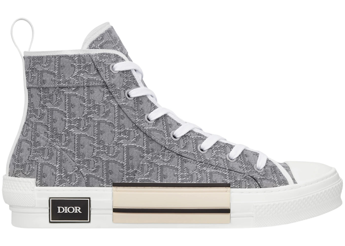 Dior B23 High Top Ruthenium Metallic Thread Dior Oblique Jacquard
