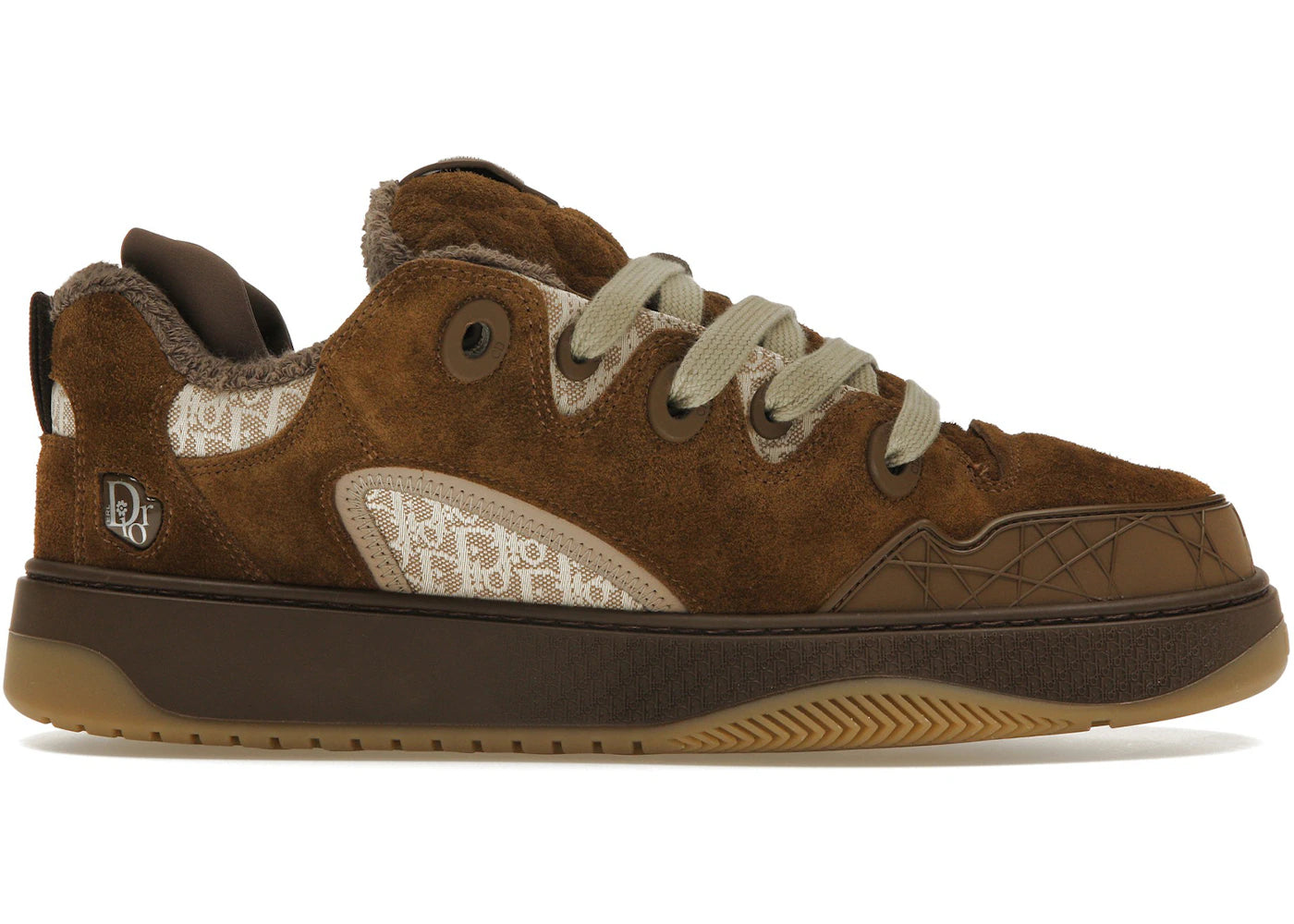 dior b9s skater erl brown suede with brown and beige dior oblique jacquard