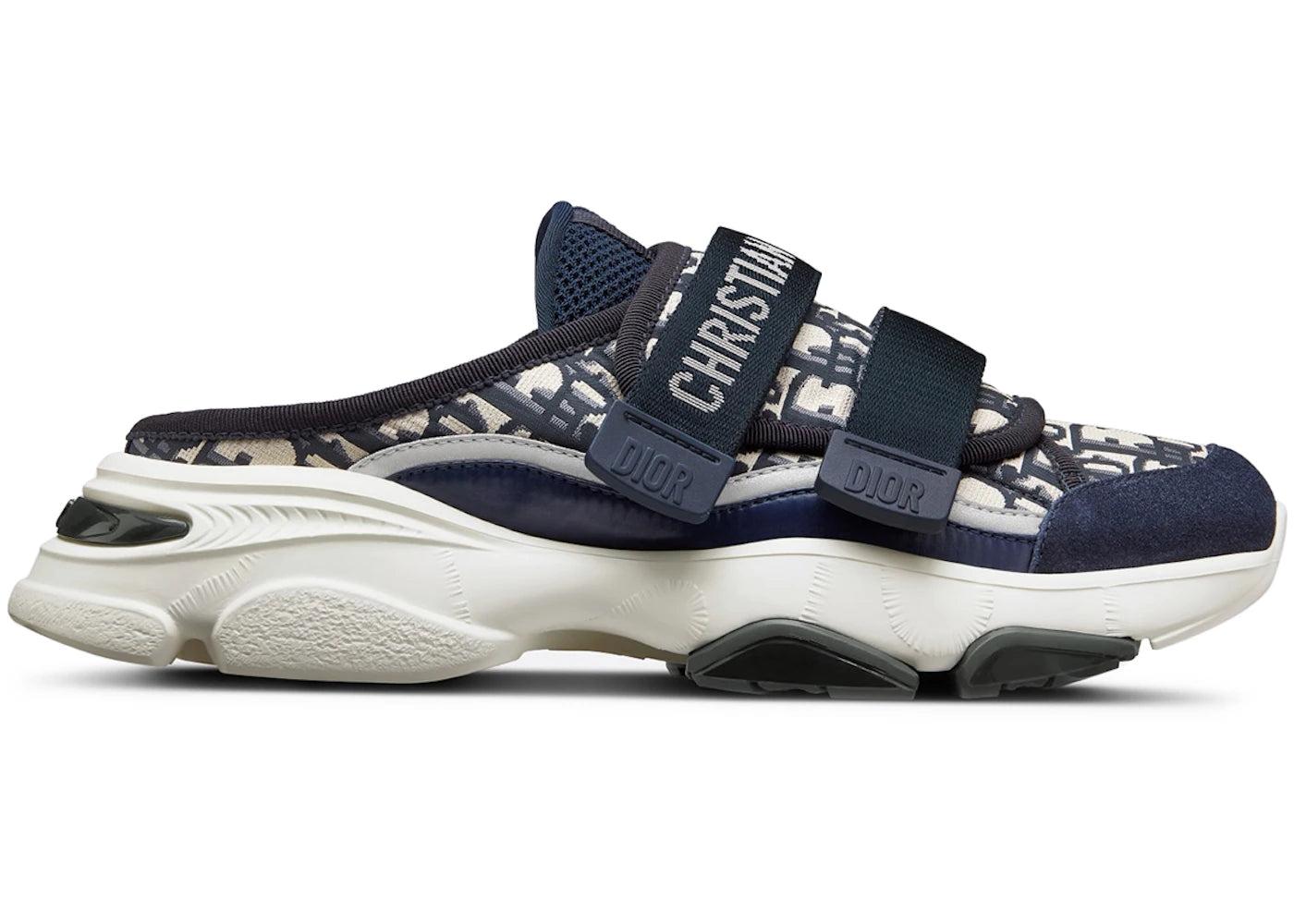 dior d-wonder slide deep blue white dior oblique technical fabric (women's)