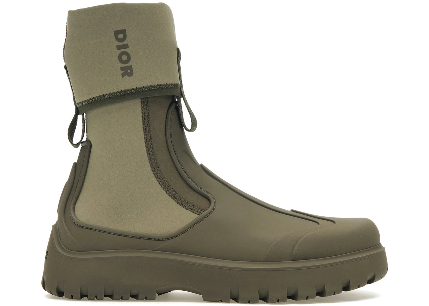 dior garden ankle boot khaki rubber