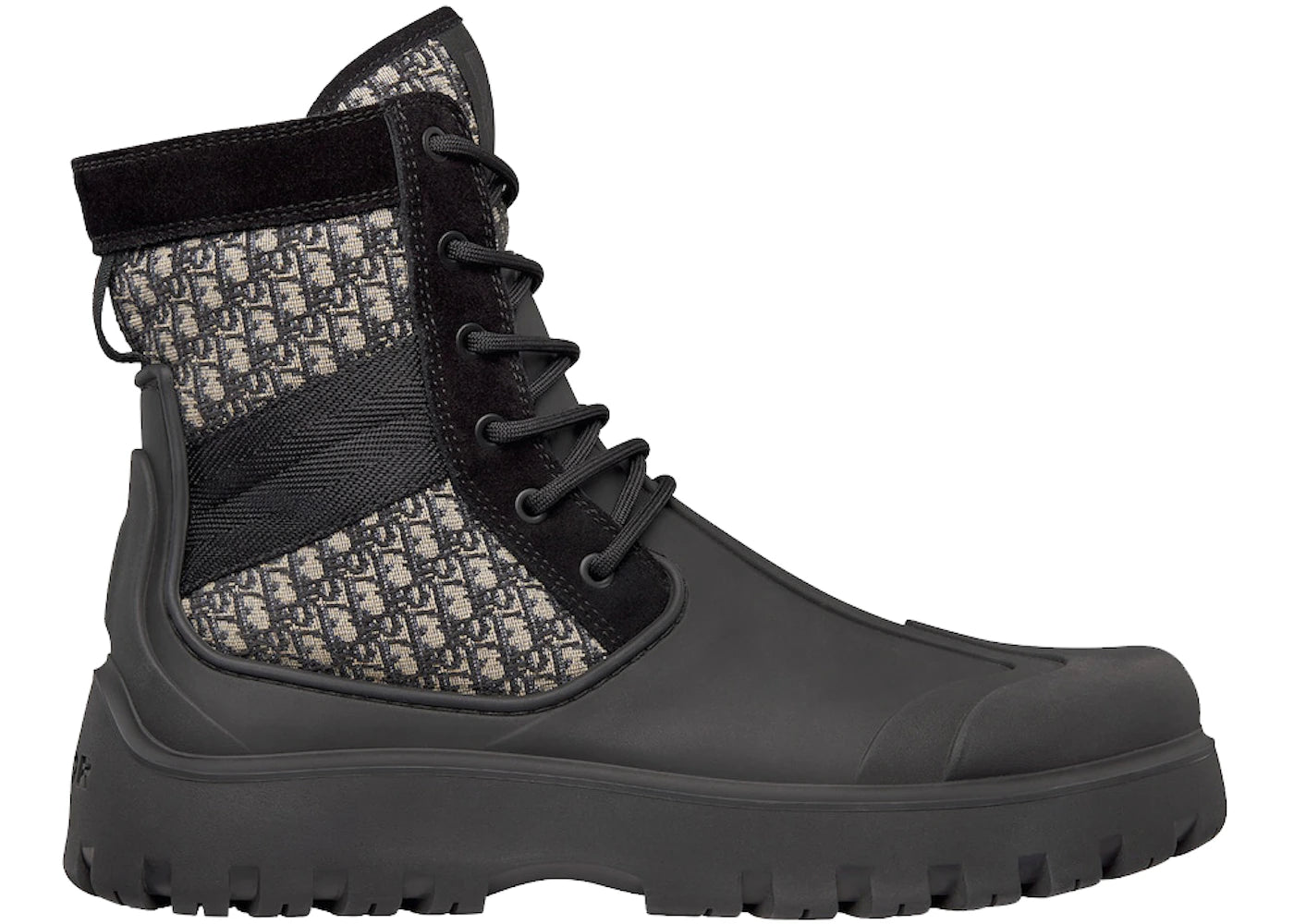 dior garden lace up ankle boots black rubber