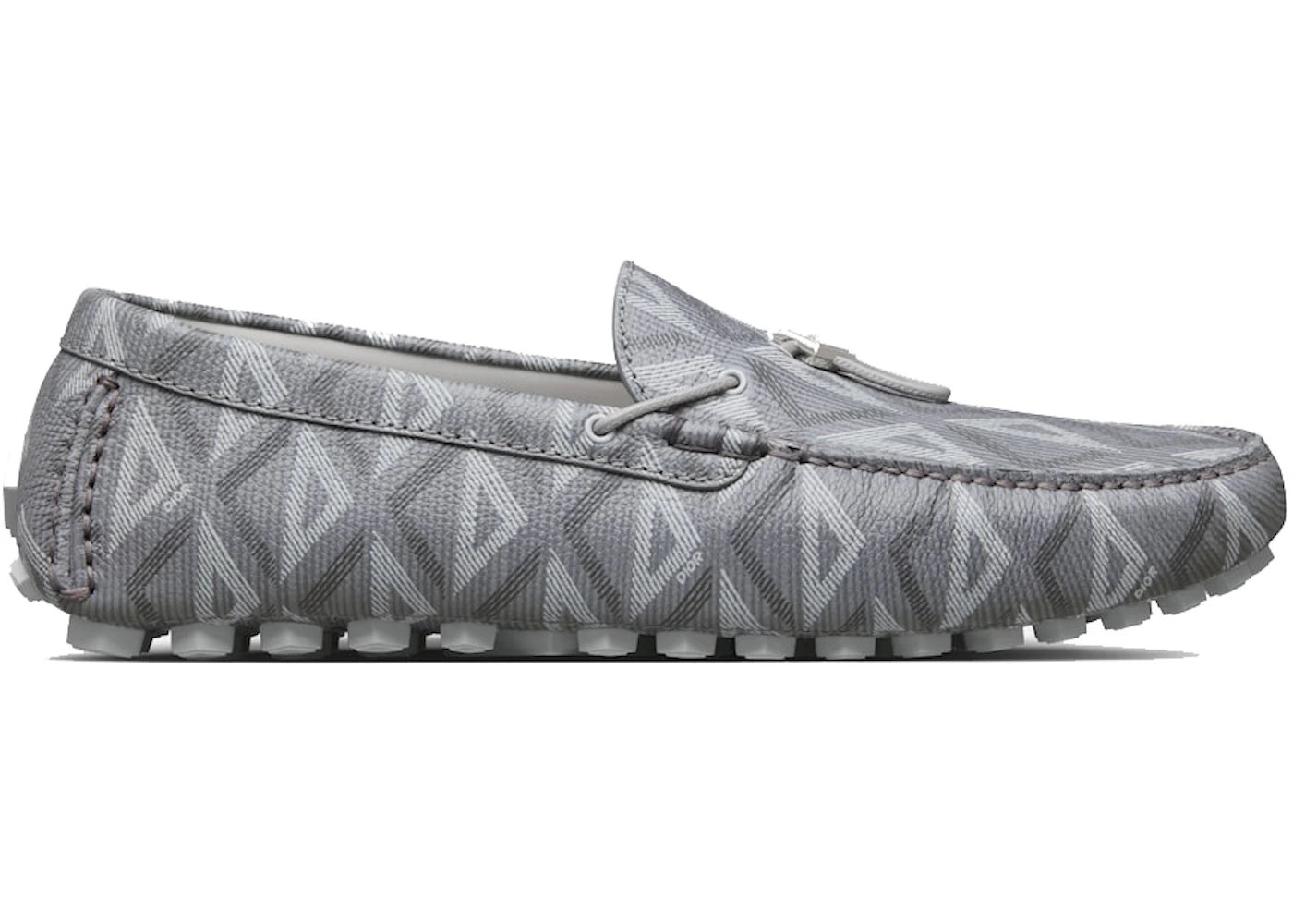 dior mocassin grey cd diamond leather