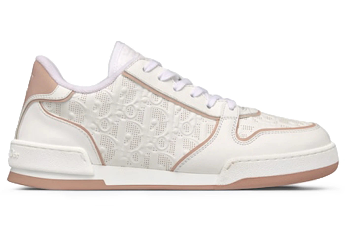 Dior One White And Nude Dior Oblique Perforated Calfskin (Women'S)