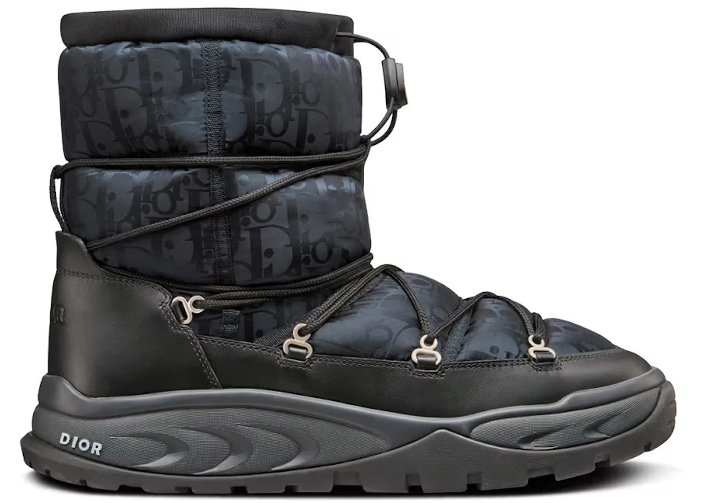 dior snow ankle boot black oblique nylon