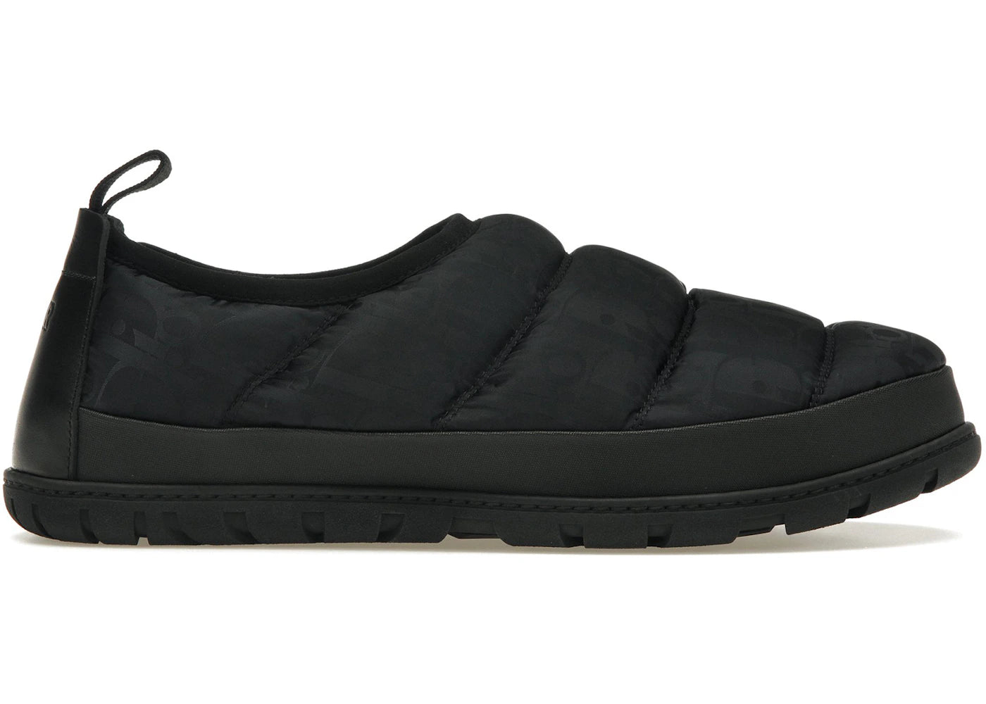 dior snow slipper black oblique technical fabric