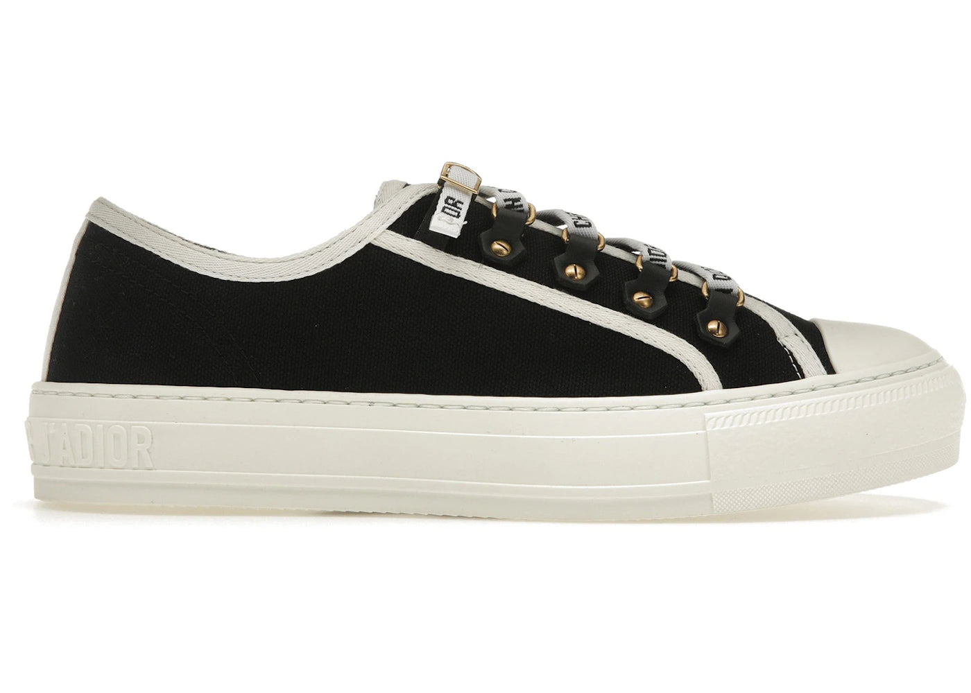 dior walk'n'dior low top black canvas (women's)