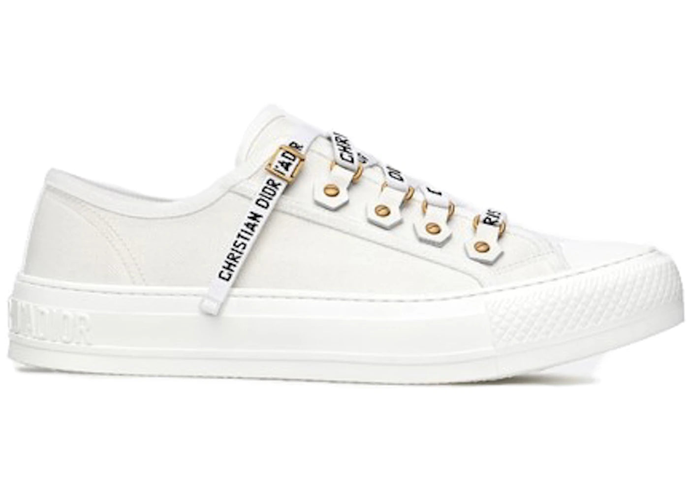 dior walk'n'dior low top white canvas (women's)