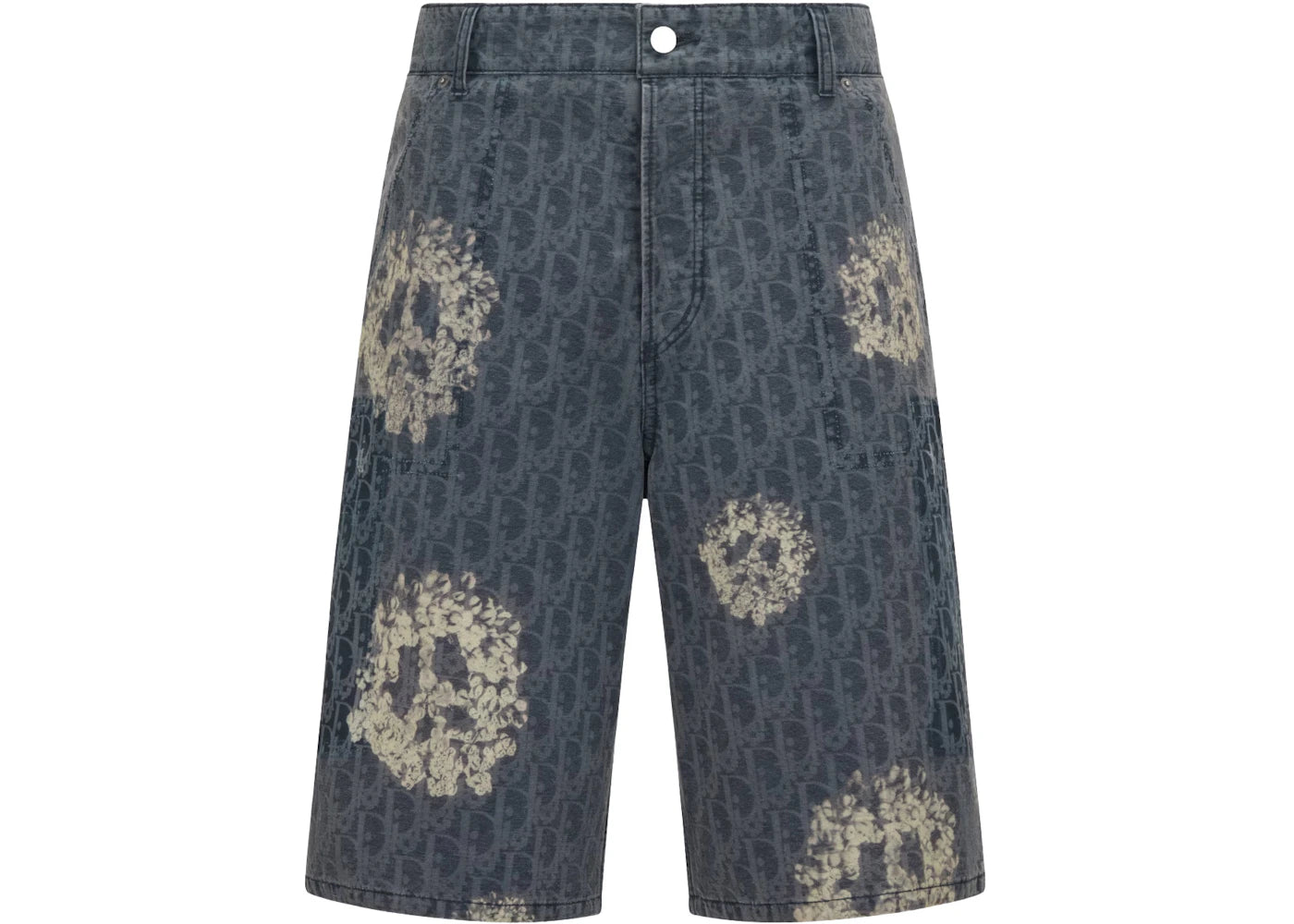 dior x denim tears cotton denim bermuda shorts blue