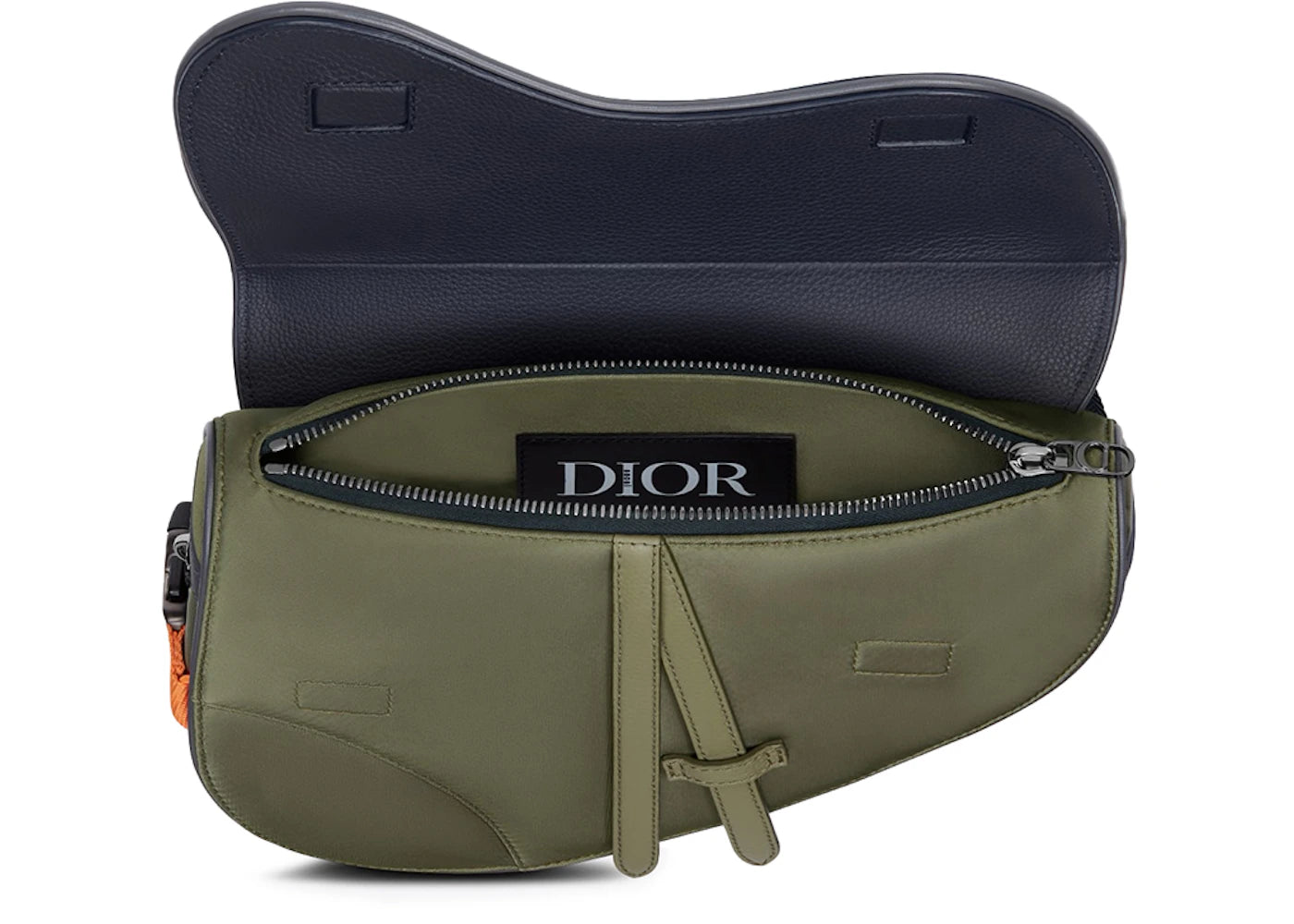 Dior X Sacai Saddle Bag Olive/Navy Blue
