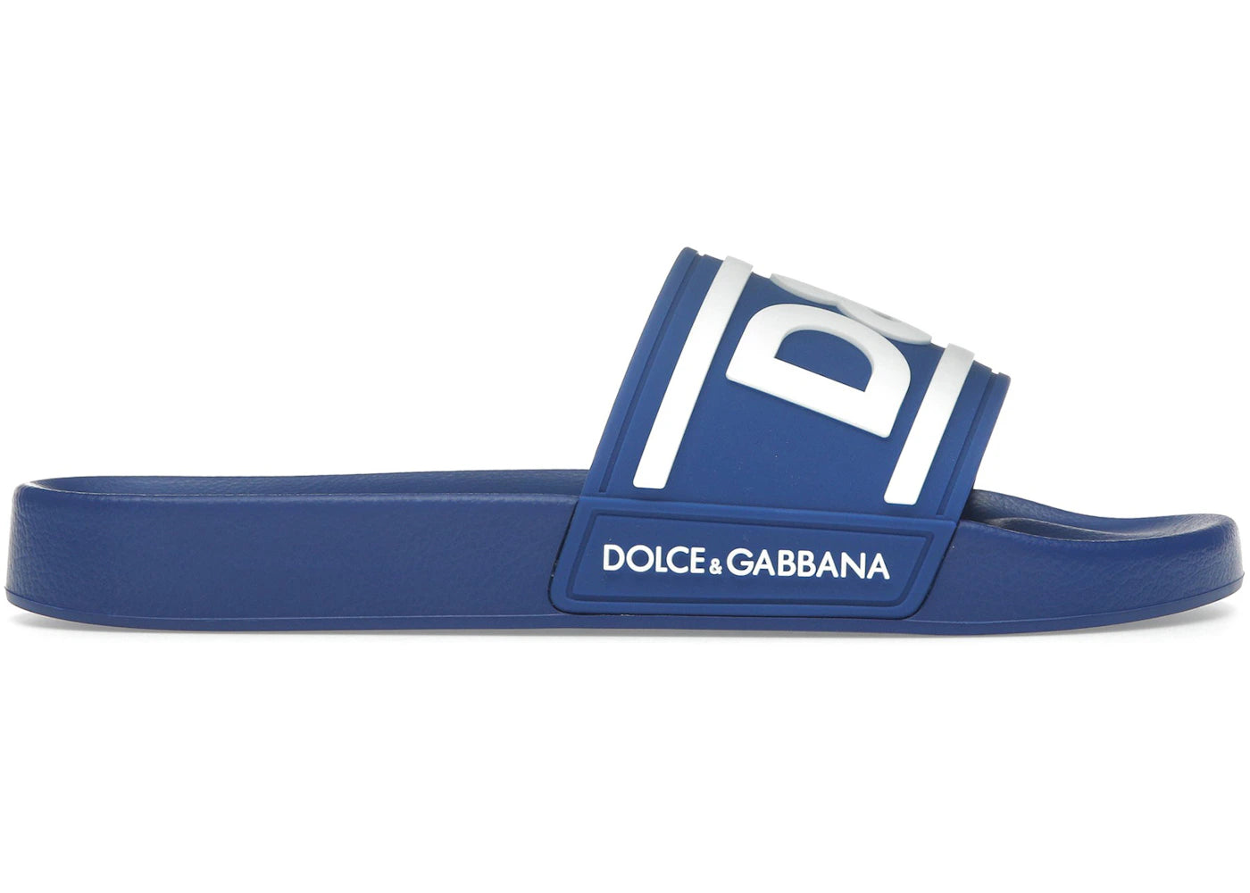 Dolce & Gabbana Beachwear Sliders Dg Logo Blue White