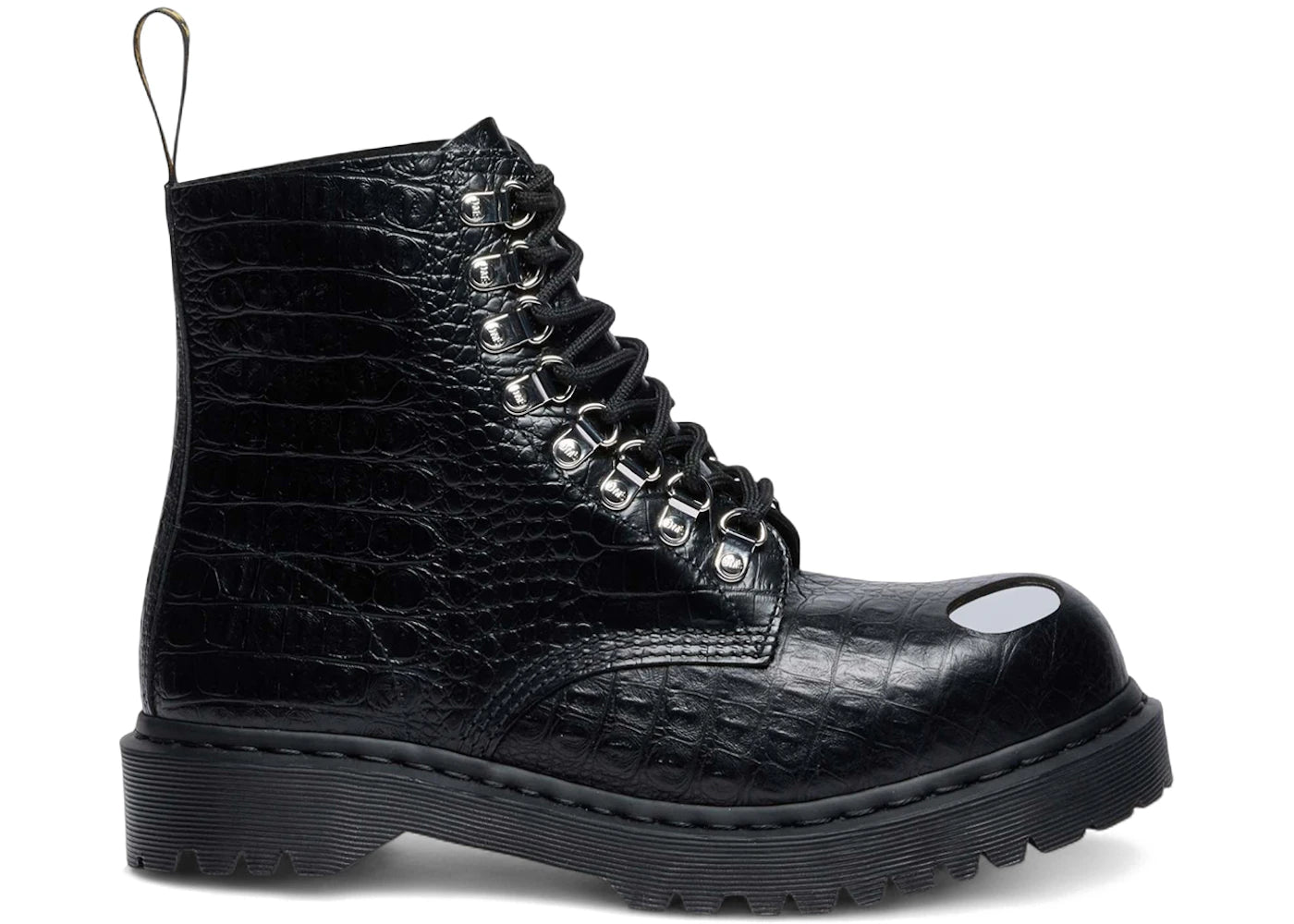 Dr. Martens 1460 Pascal Bex Steel Toe Leather Boot Black Croc Embossed Analine