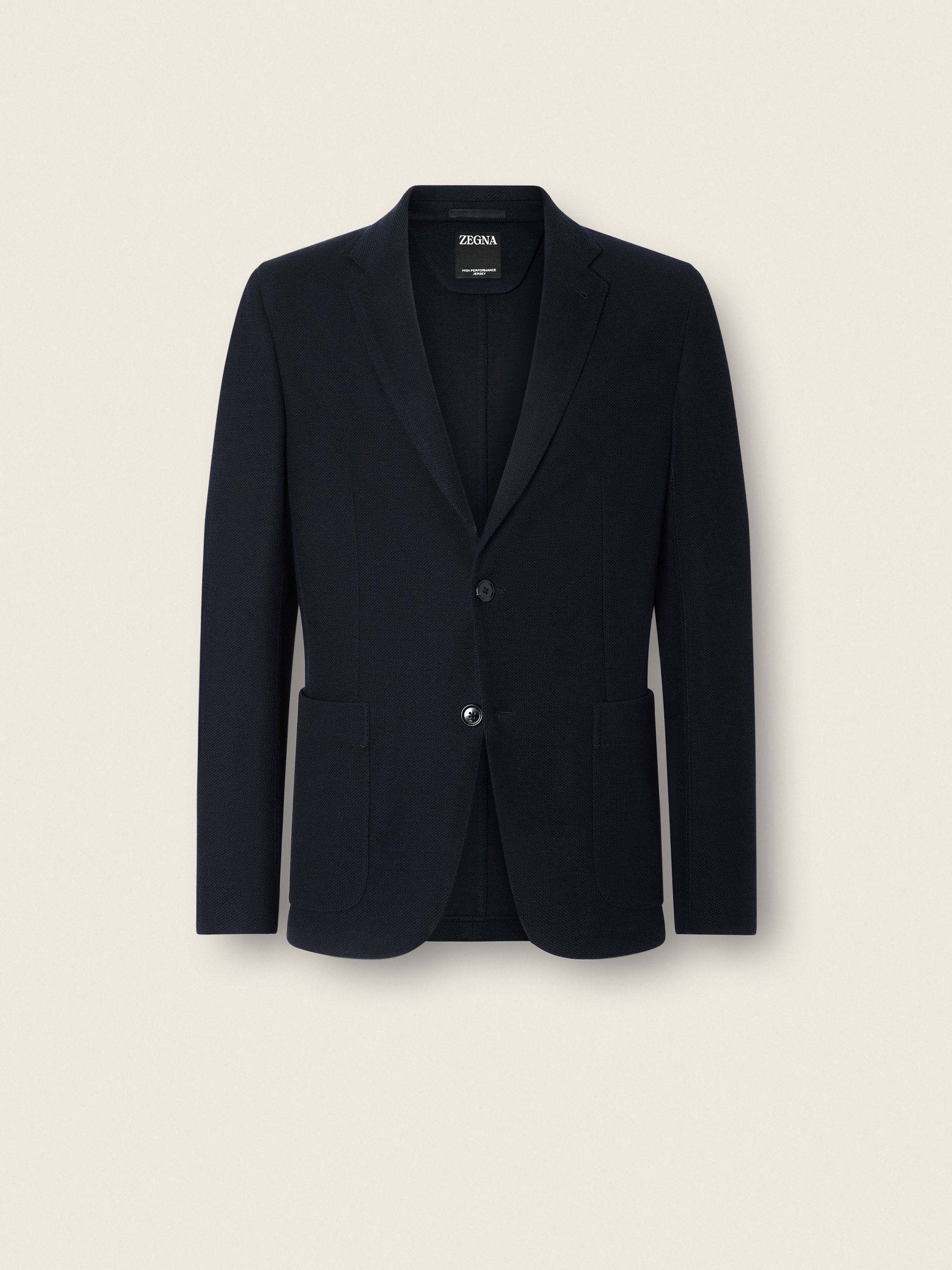 Zegna Navy Blue High Performance Jersey Jacket