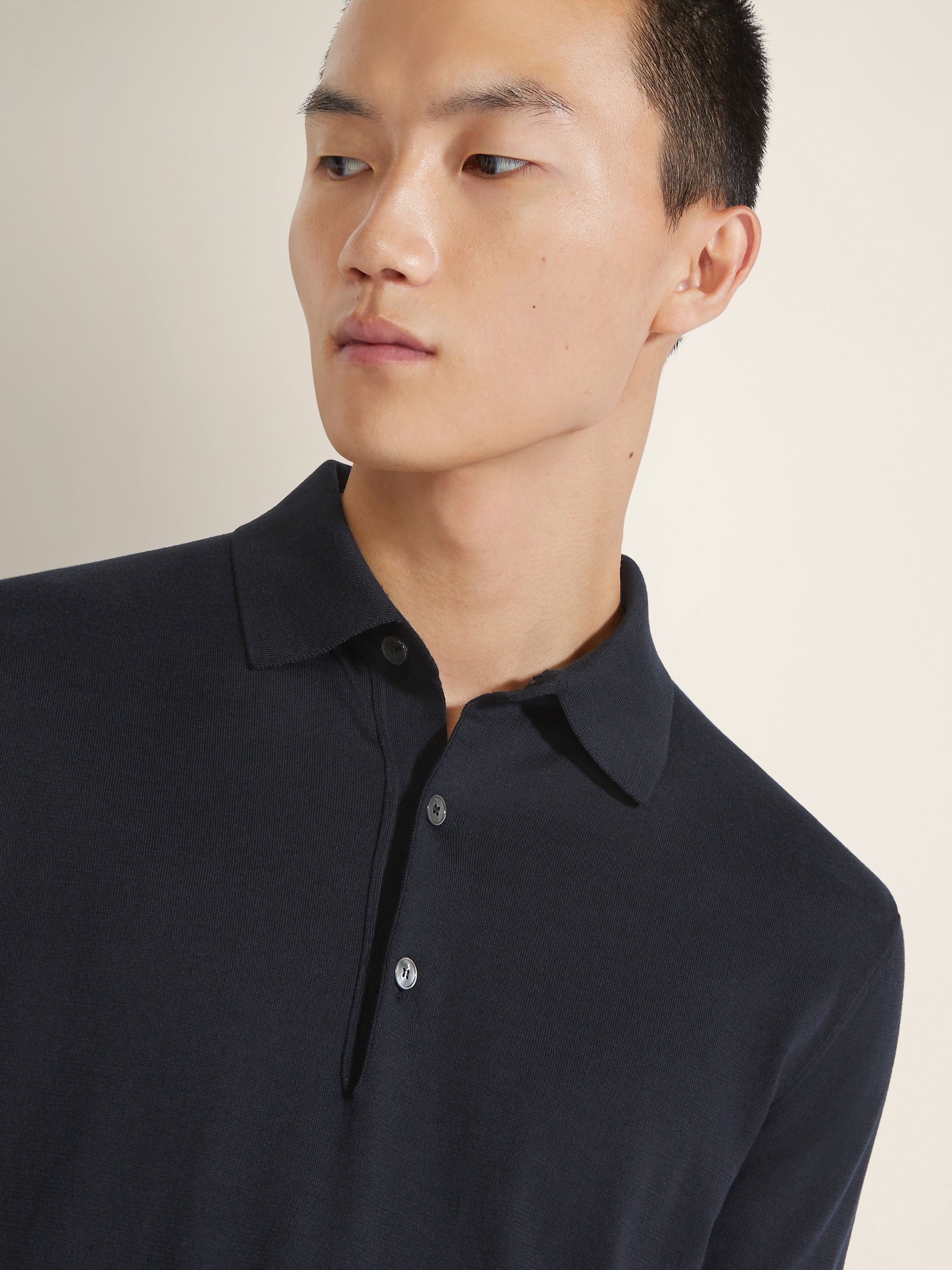 Zegna Navy Blue Premium Cotton Polo Shirt