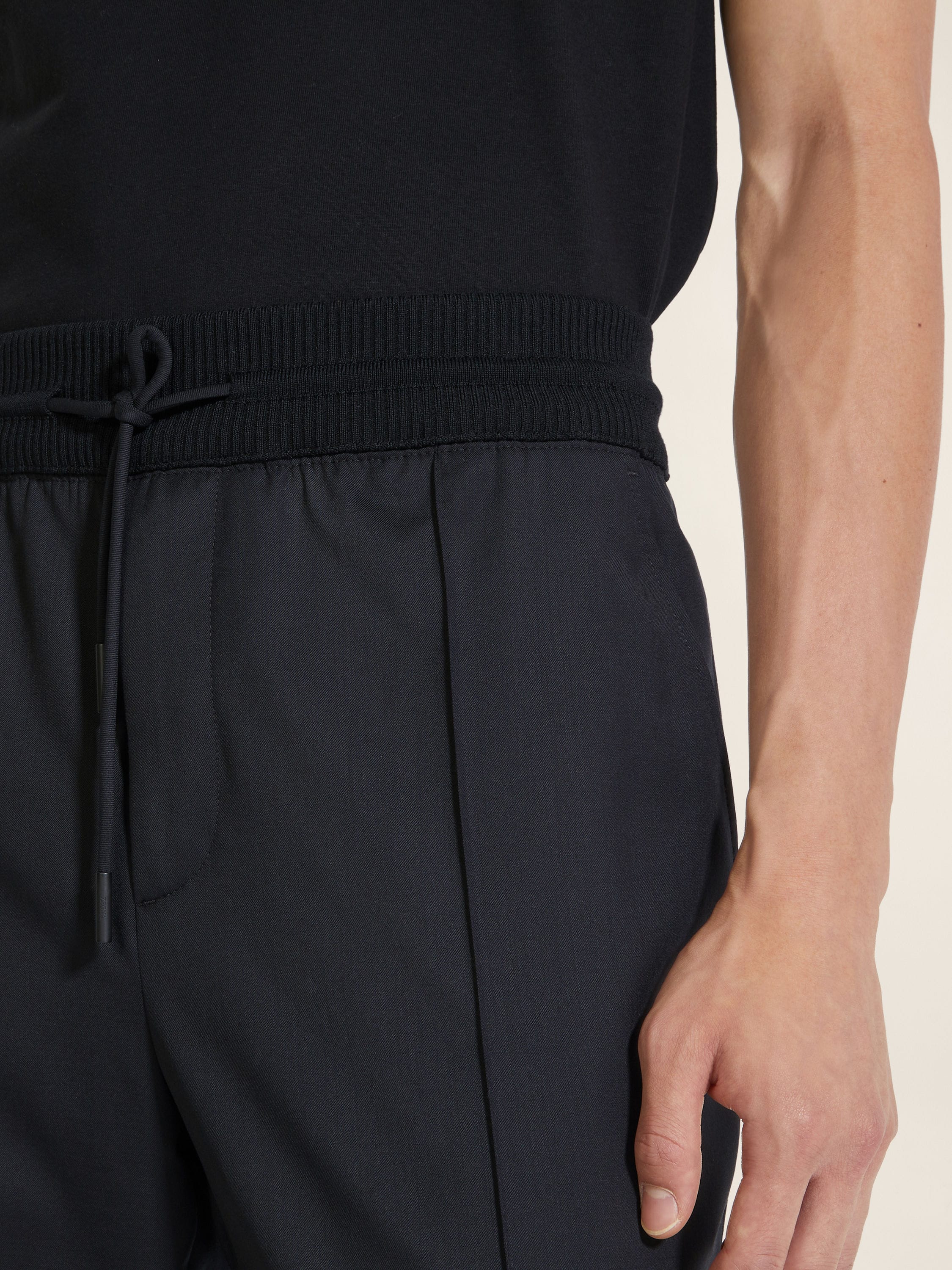 Zegna Black High Performance Wool Joggers