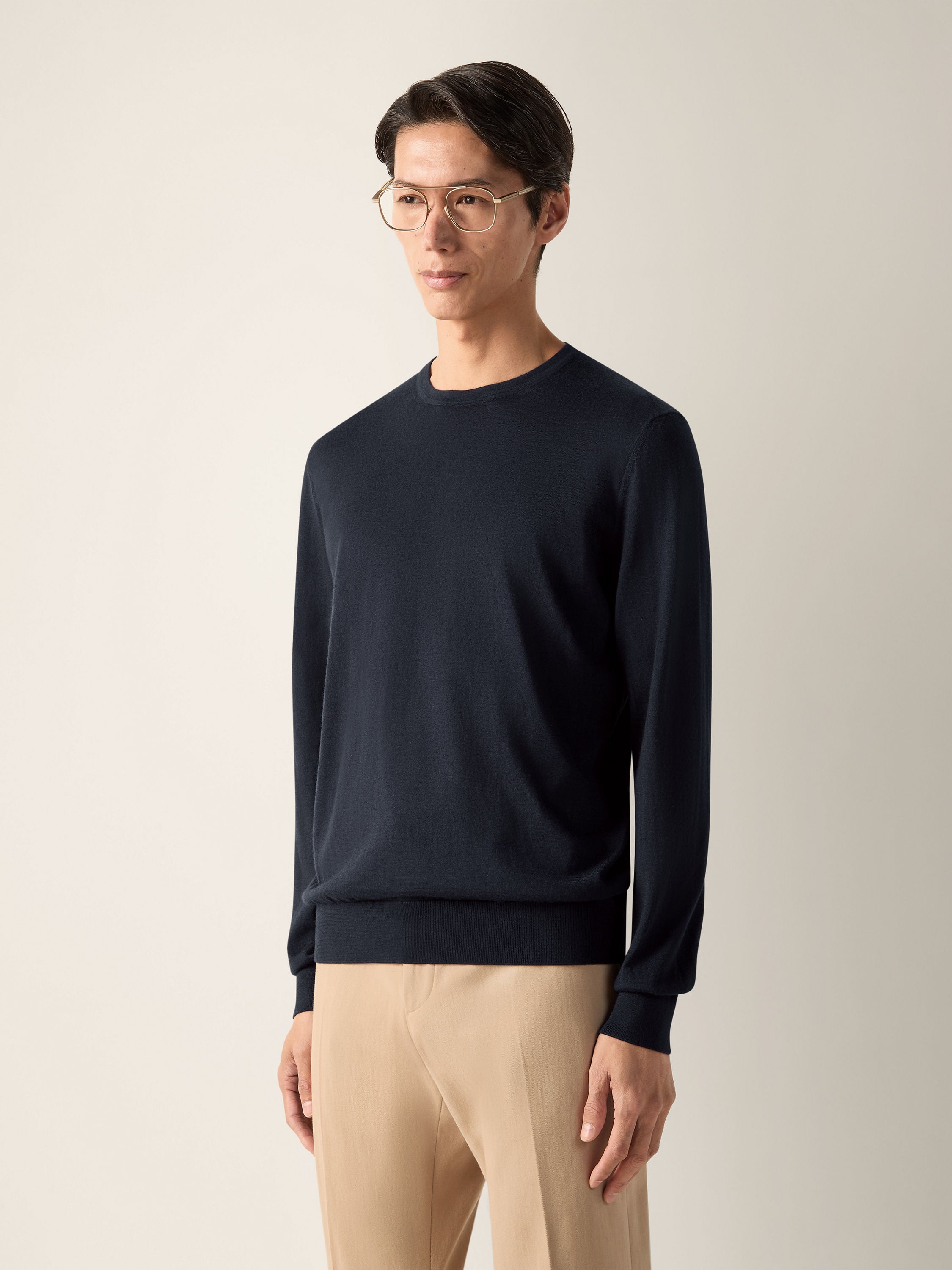Zegna Navy Blue Cashseta Crewneck