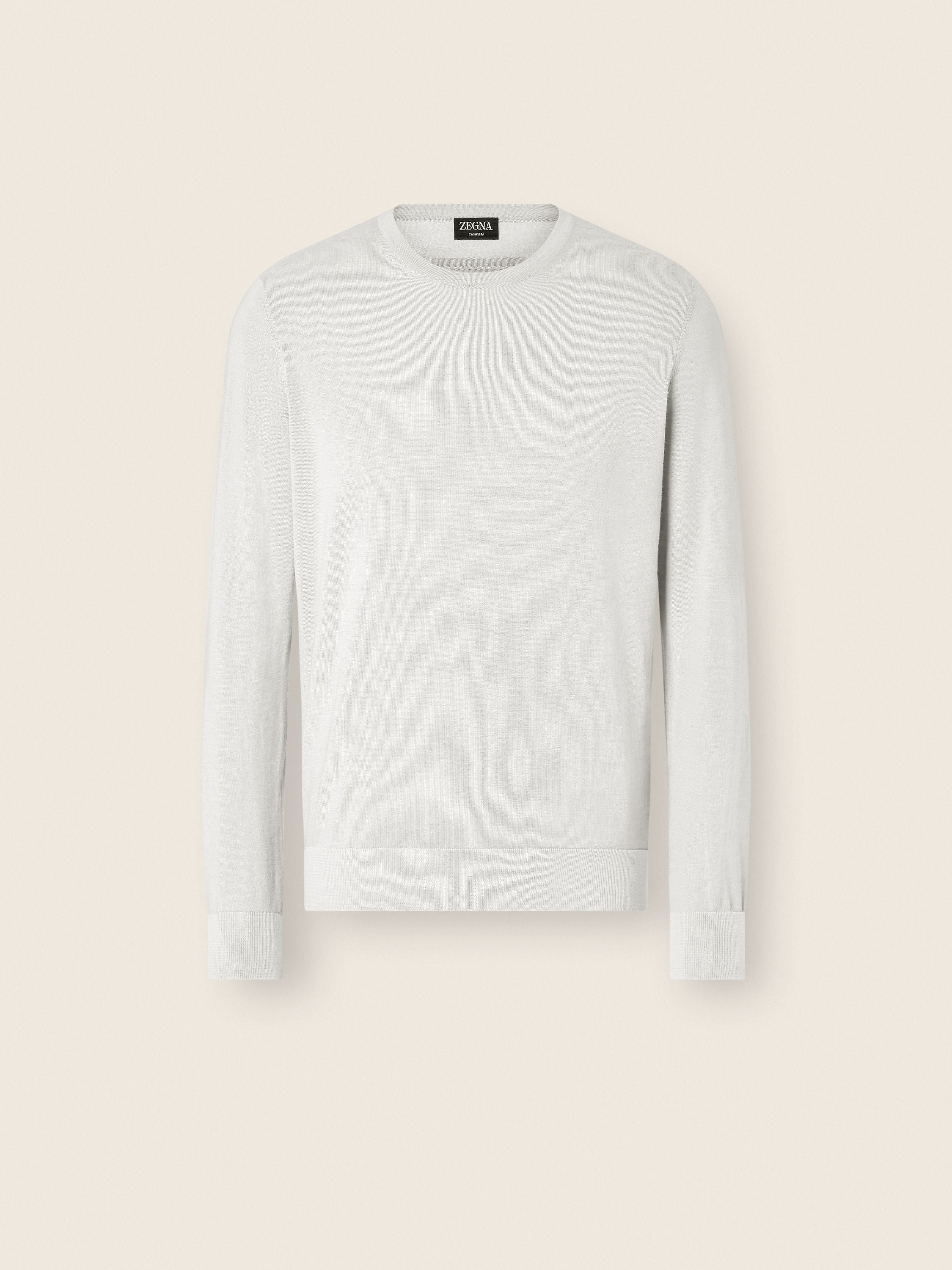 Zegna White Cashseta Crewneck