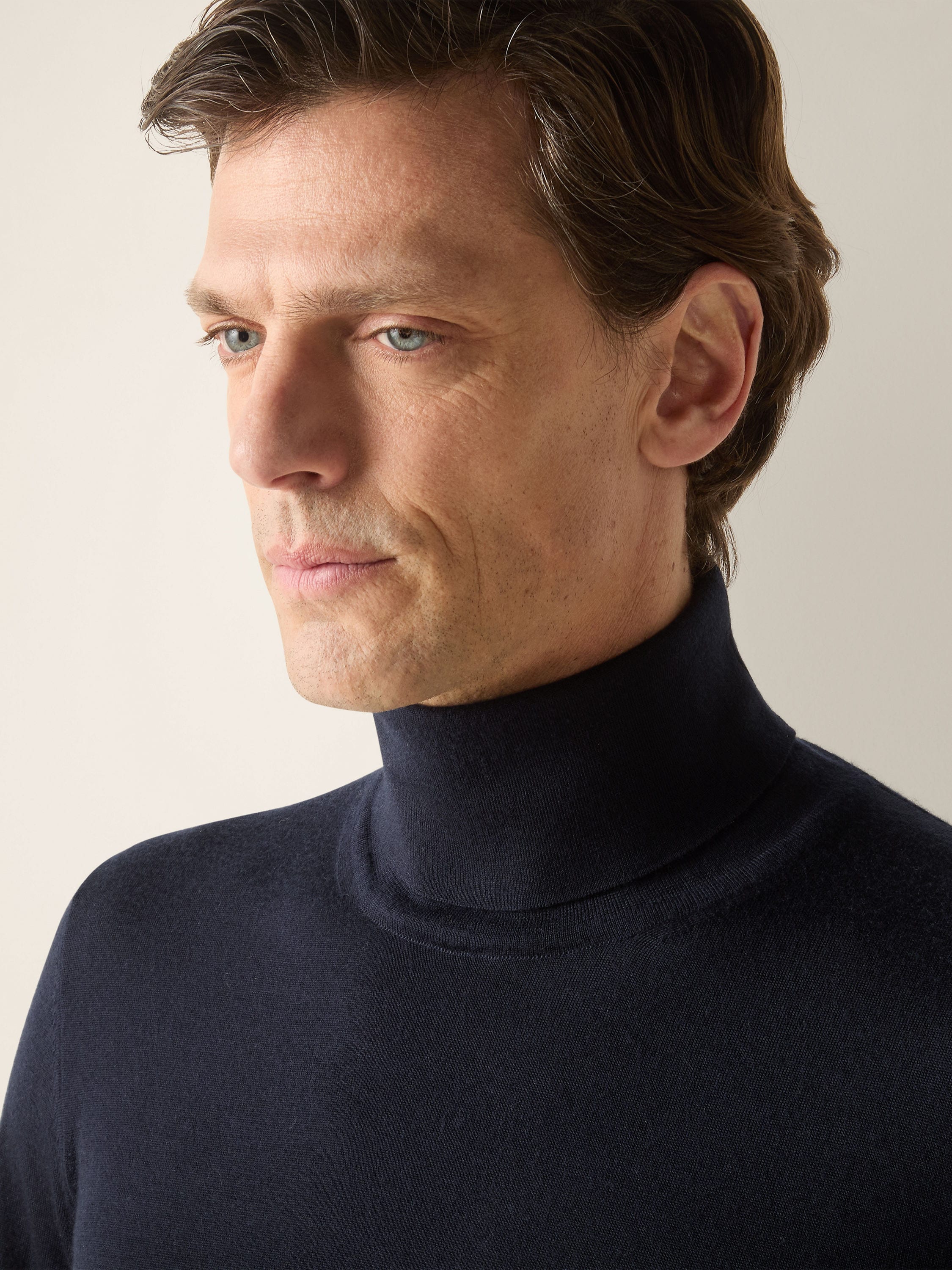 Zegna Navy Blue Cashseta Turtleneck