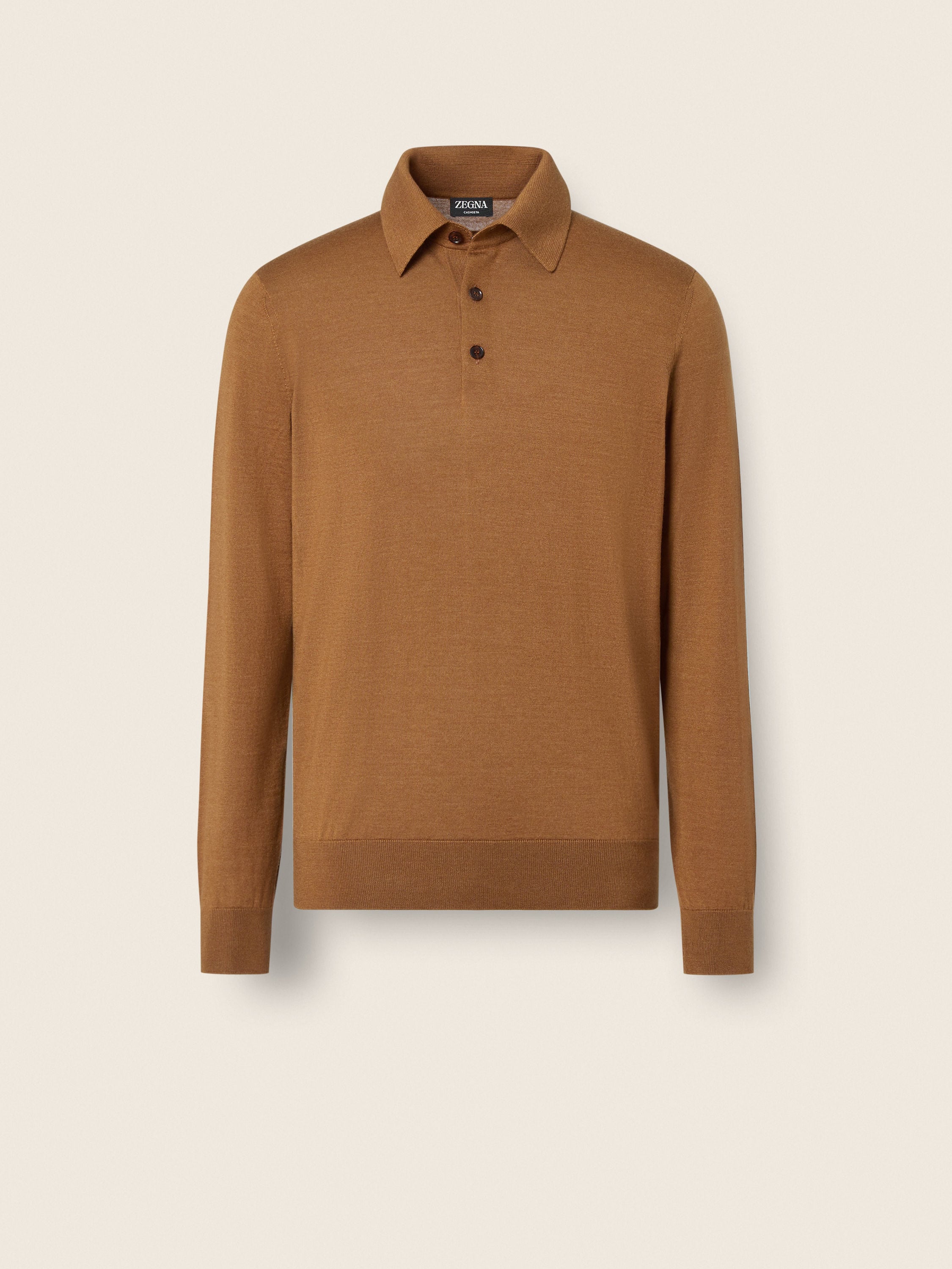 Zegna Dark Foliage Mlange Cashseta Polo Shirt