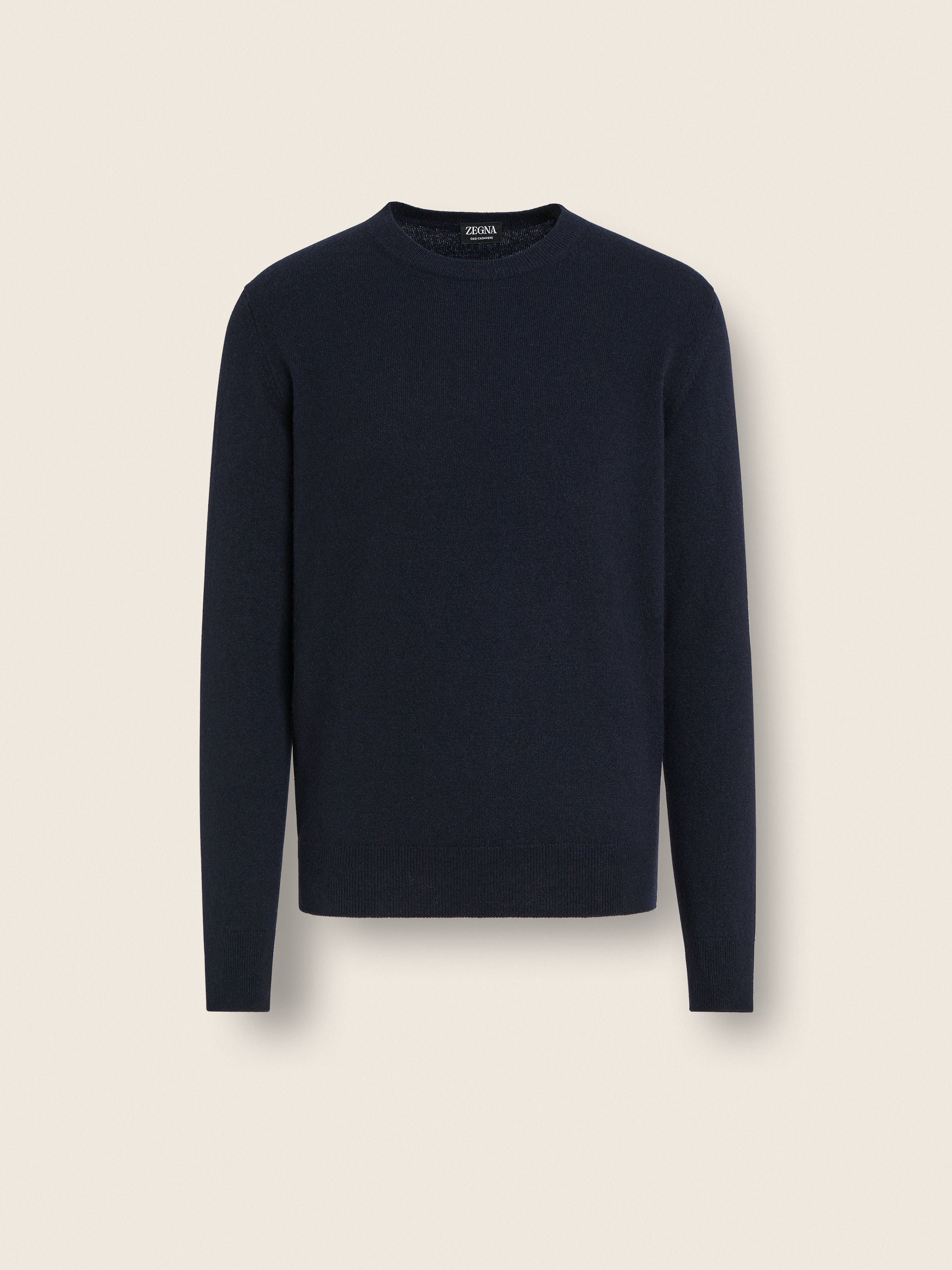 Zegna Navy Blue Mlange Oasi Cashmere Crewneck