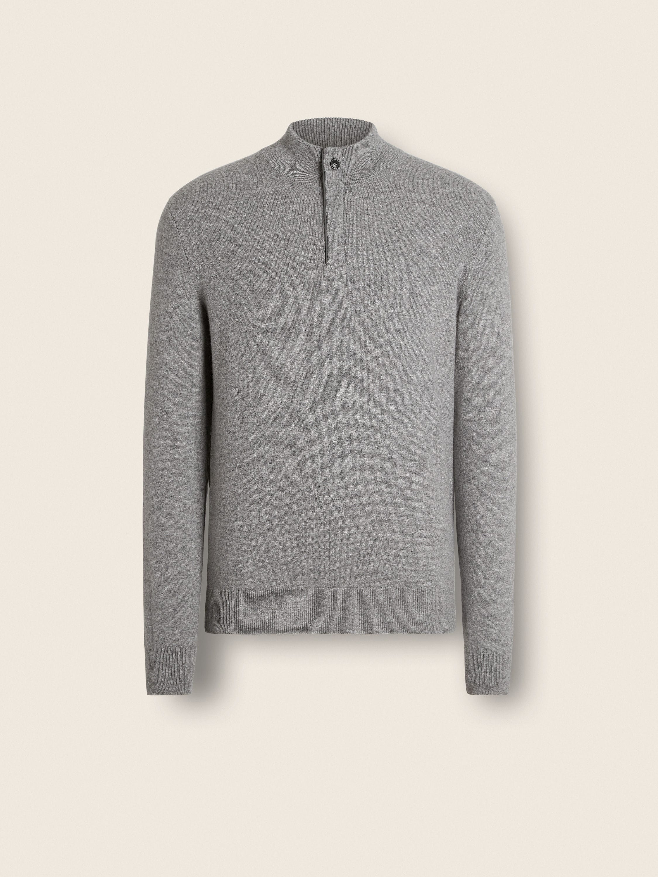Zegna Grey Mlange Oasi Cashmere Zip Mock Neck Sweater