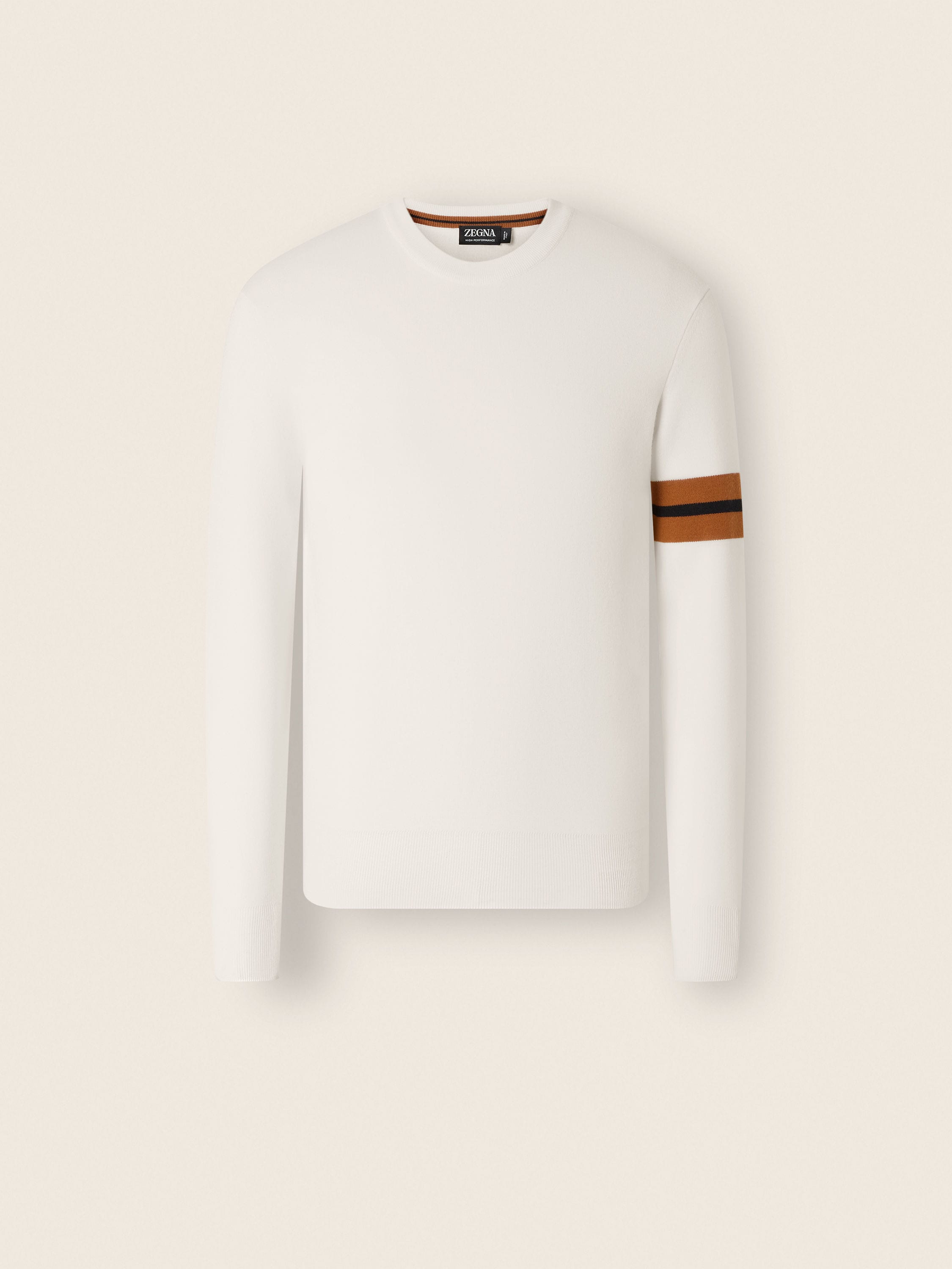 Zegna White High Performance Wool Crewneck