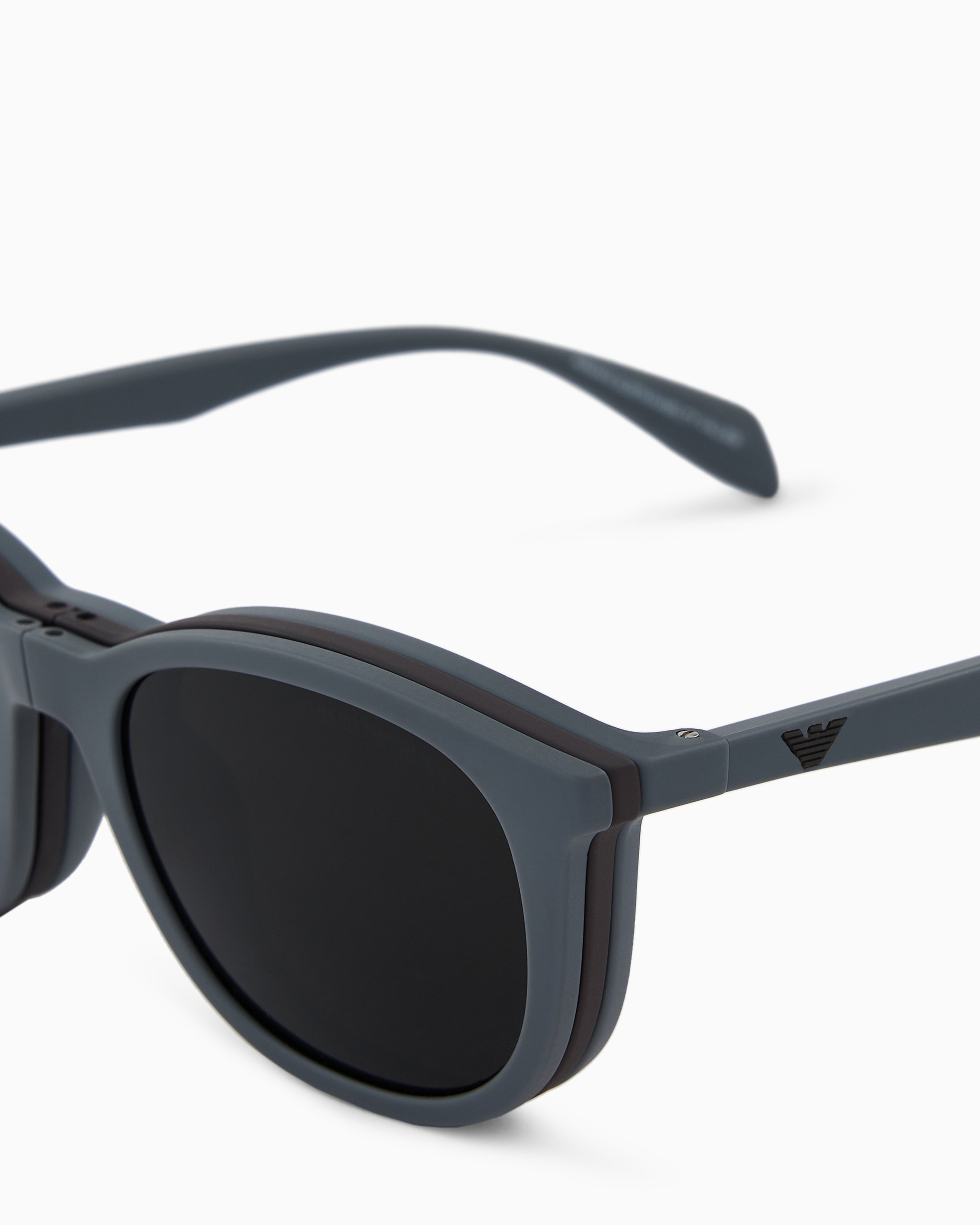 Emporio Armani Men’s panto sunglasses with interchangeable lenses