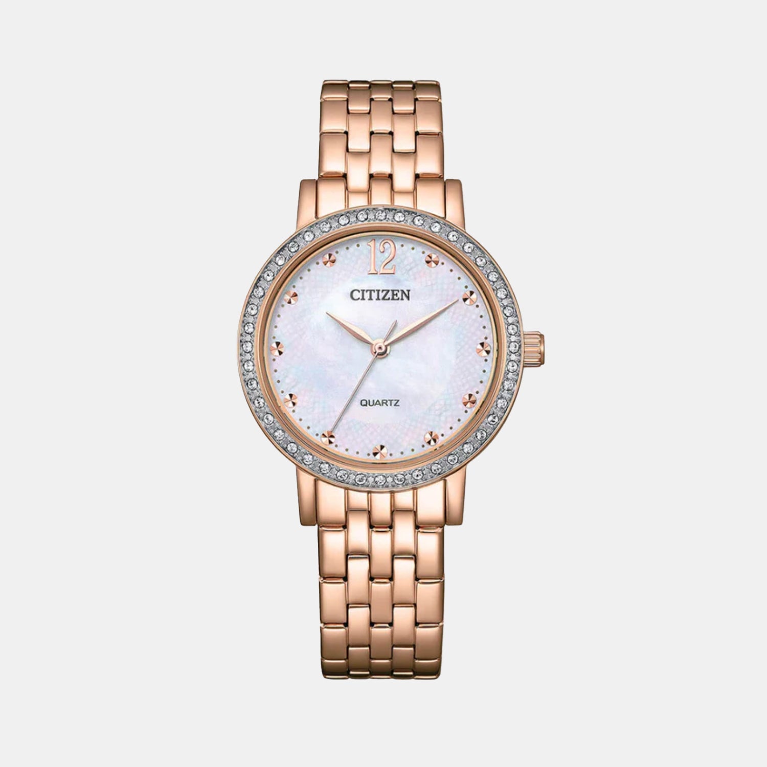 Citizen Women Quartz Mother Of Pearl Dial Analog Stainless Steel Watch El3108-53D