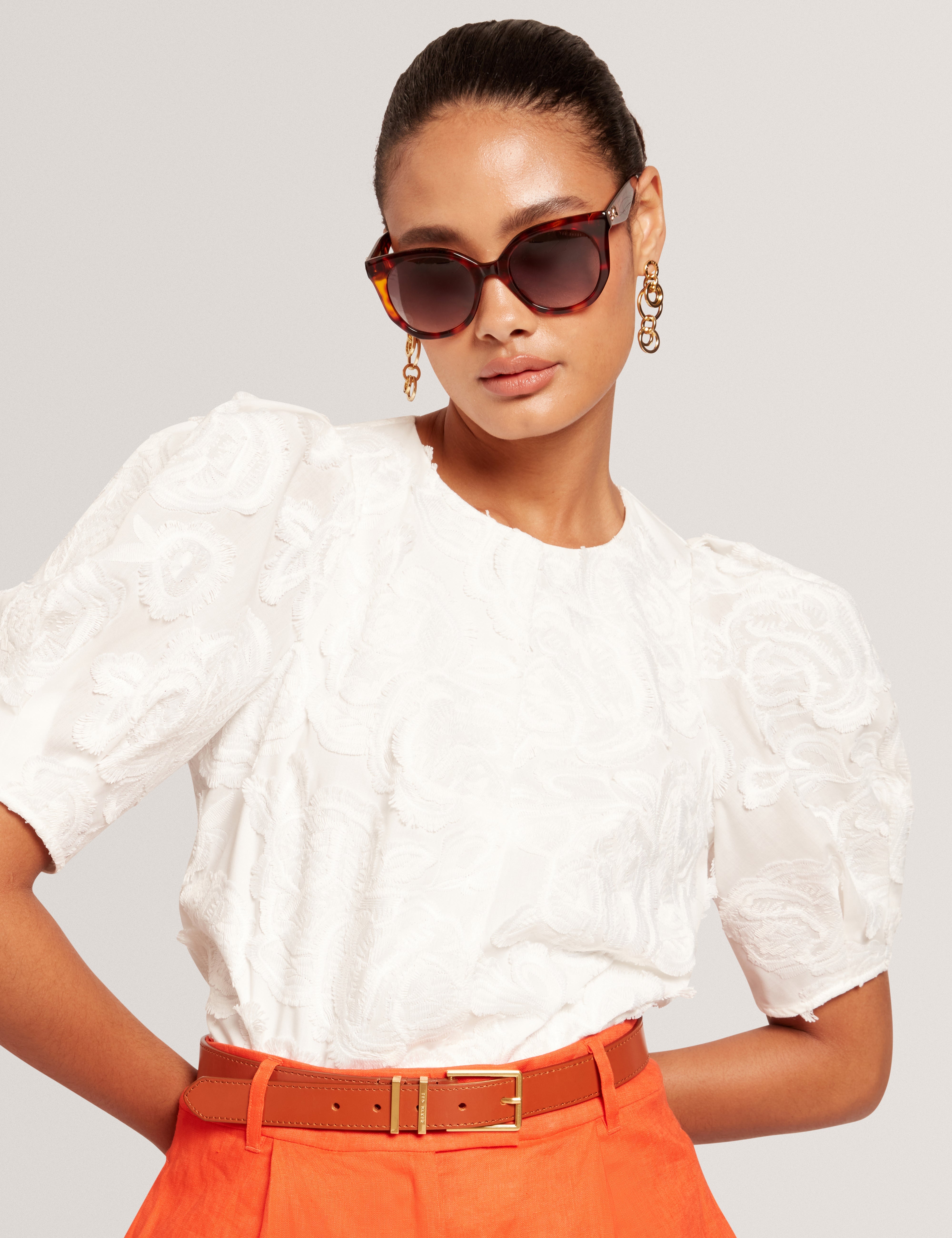 Ted Baker Elen Oversized Cat Eye Bow Detail Sunglasses Women's