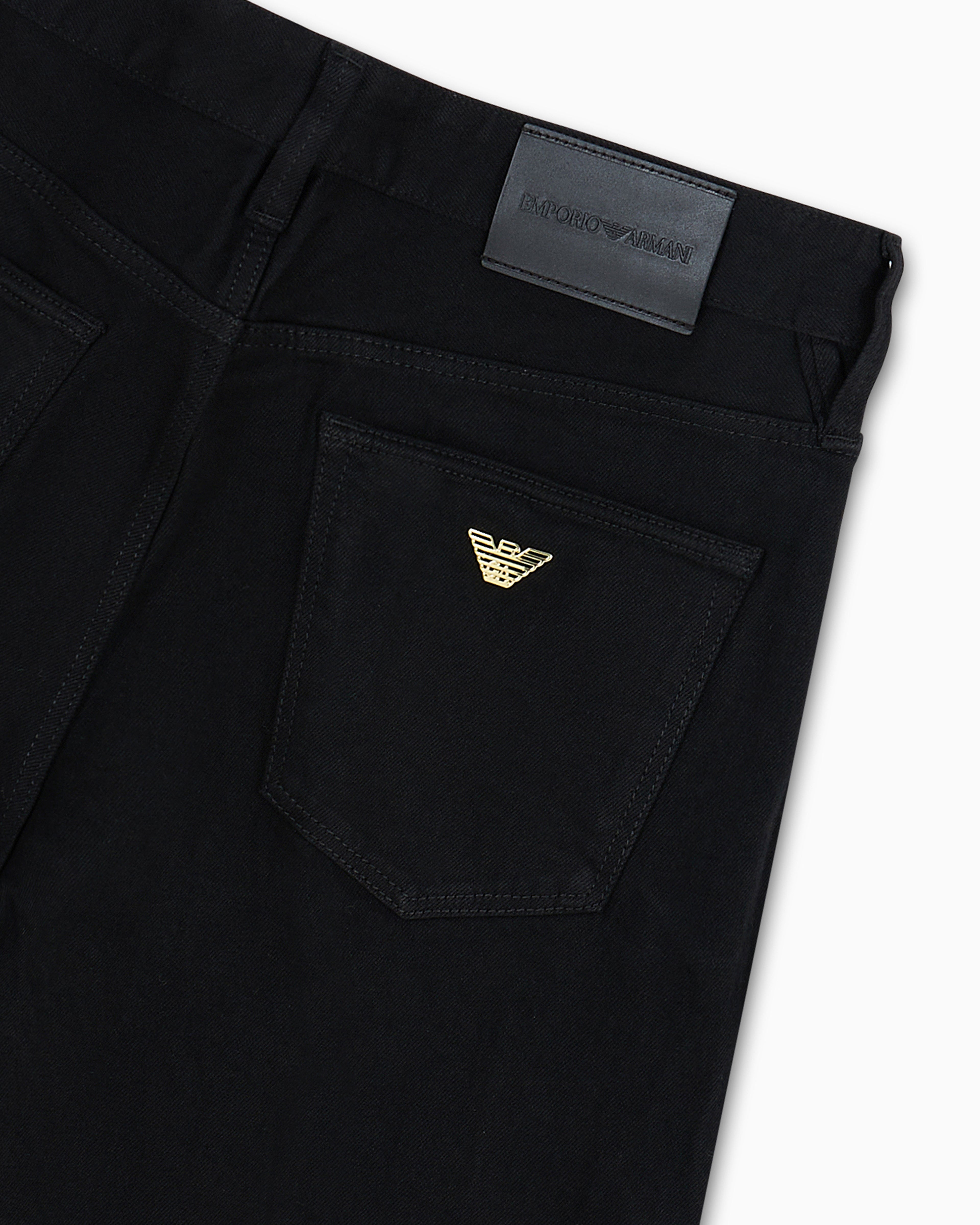Emporio Armani J75 Slim-fit stretch denim jeans with gold details