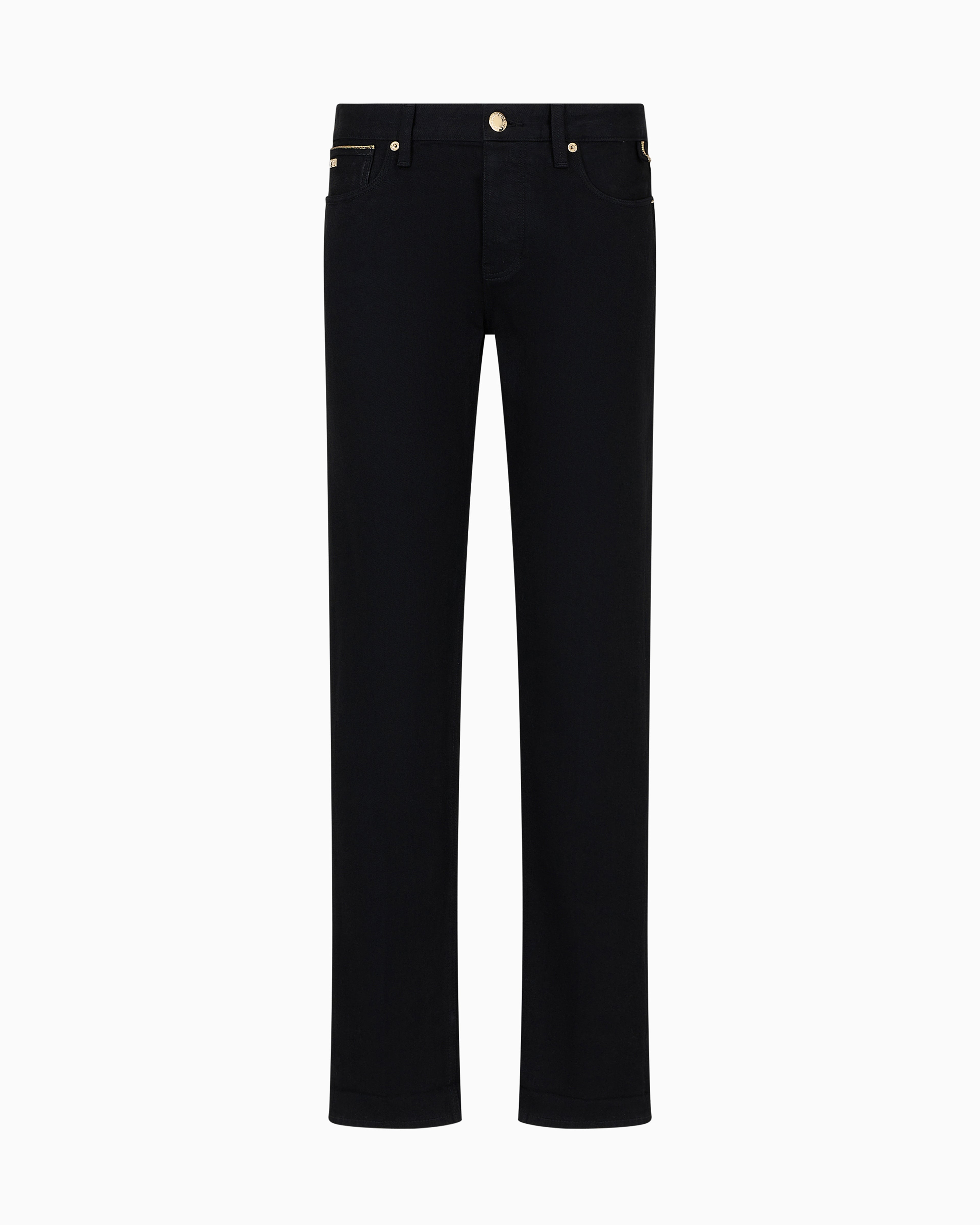 Emporio Armani J75 Slim-fit stretch denim jeans with gold details