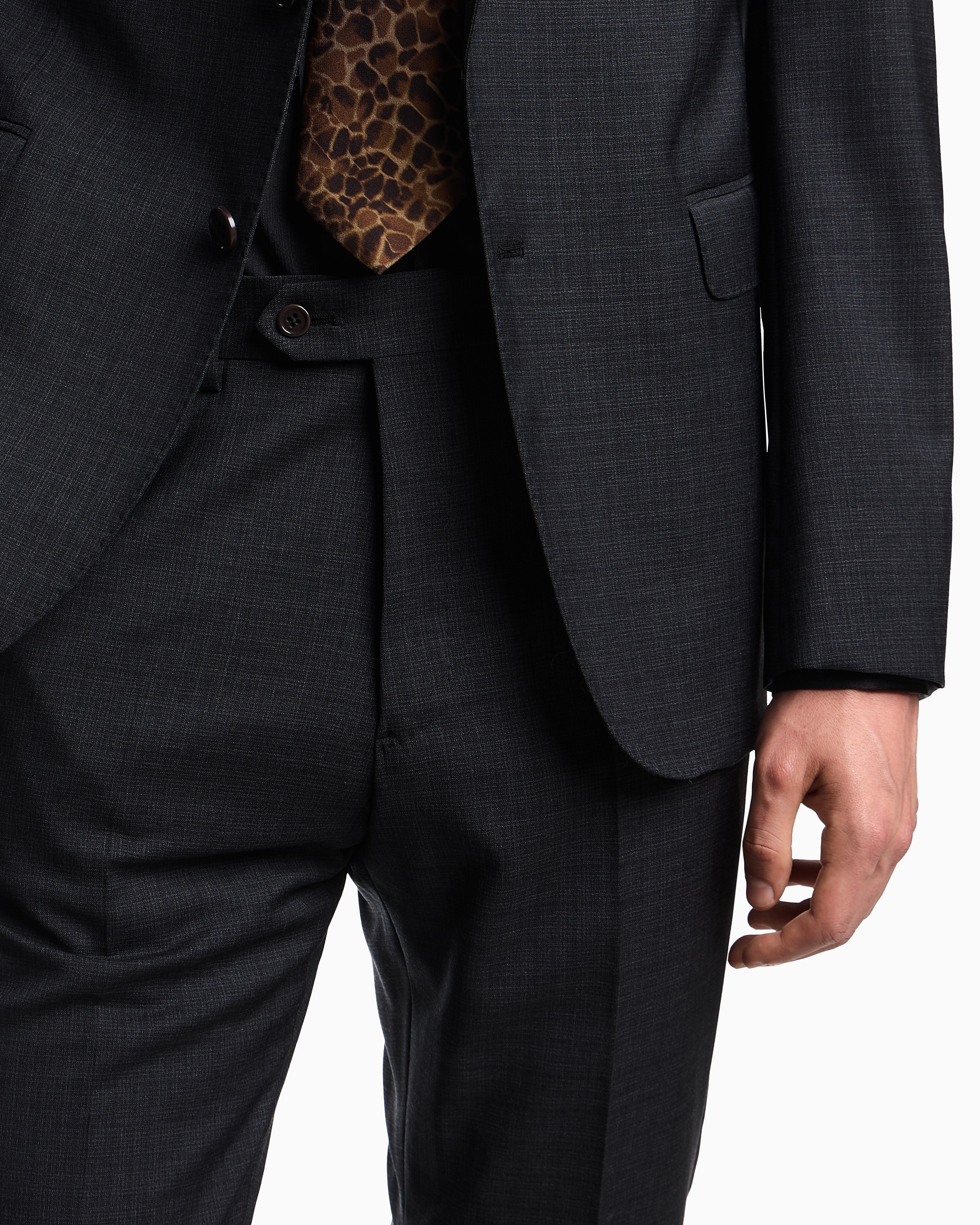 Emporio Armani Single-breasted suit made of tropical light wool with a check motif