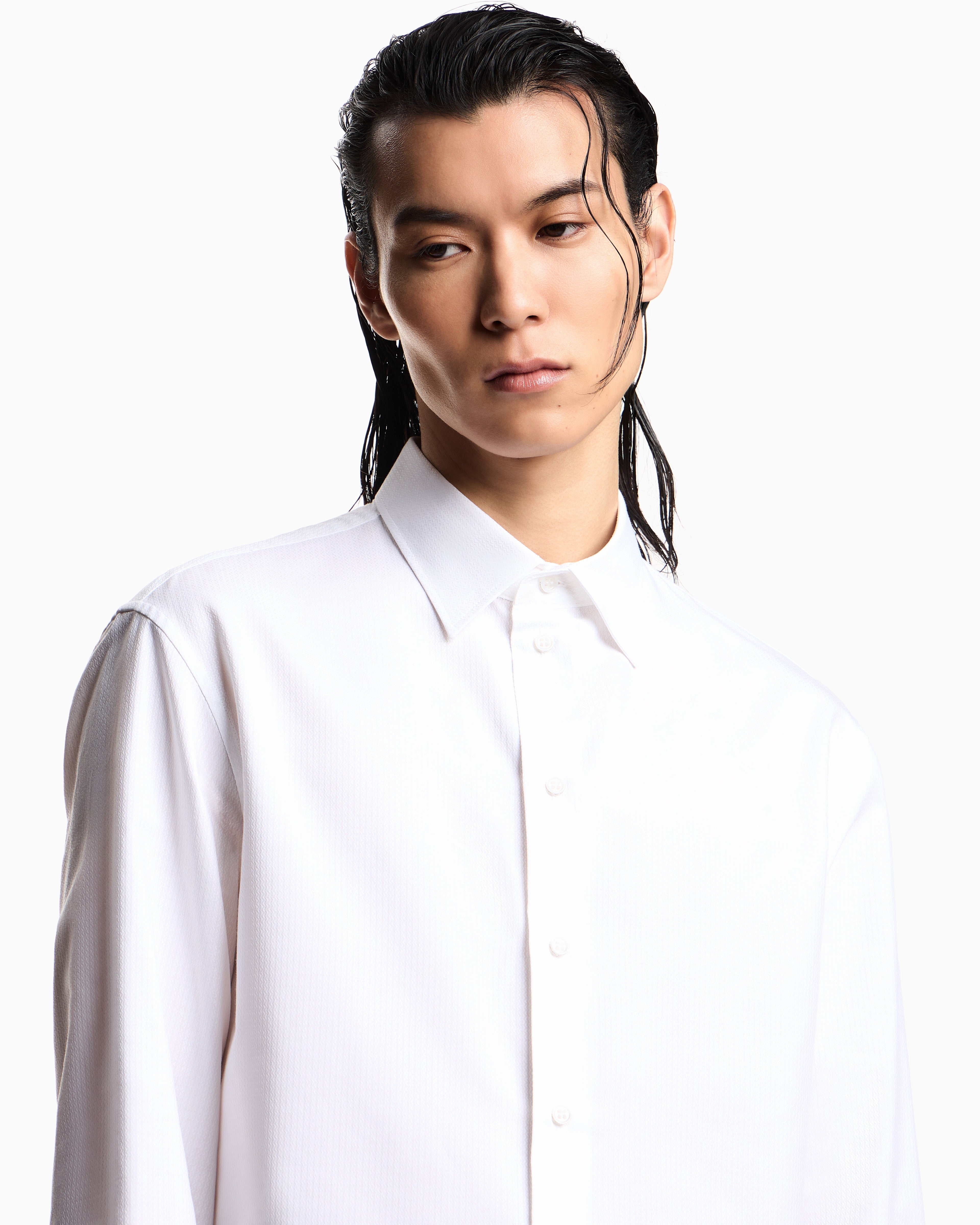Emporio Armani Micro-textured fabric shirt