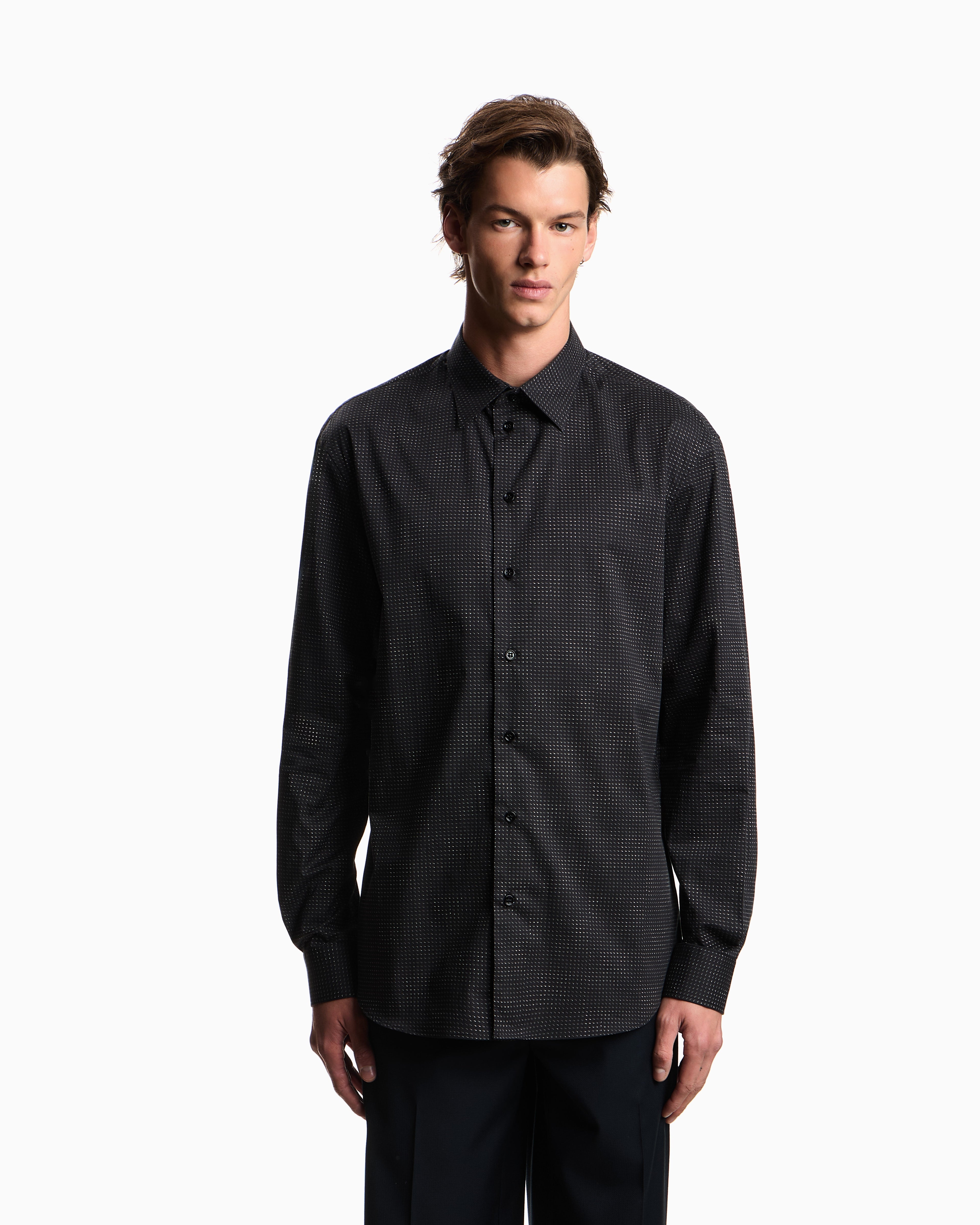 Emporio Armani Shirt with all-over micro-pattern print