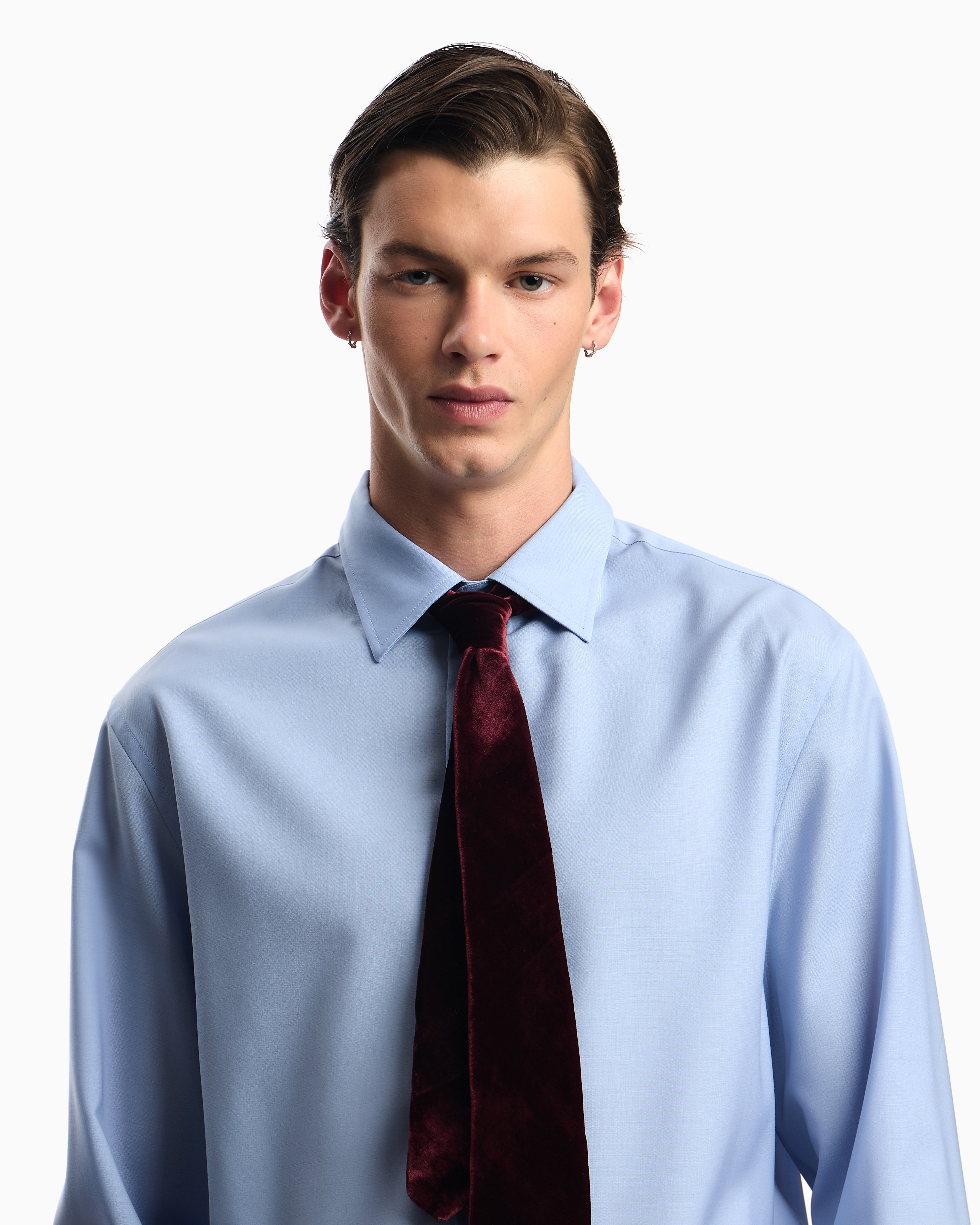 Emporio Armani Icon shirt in tropical light wool canvas