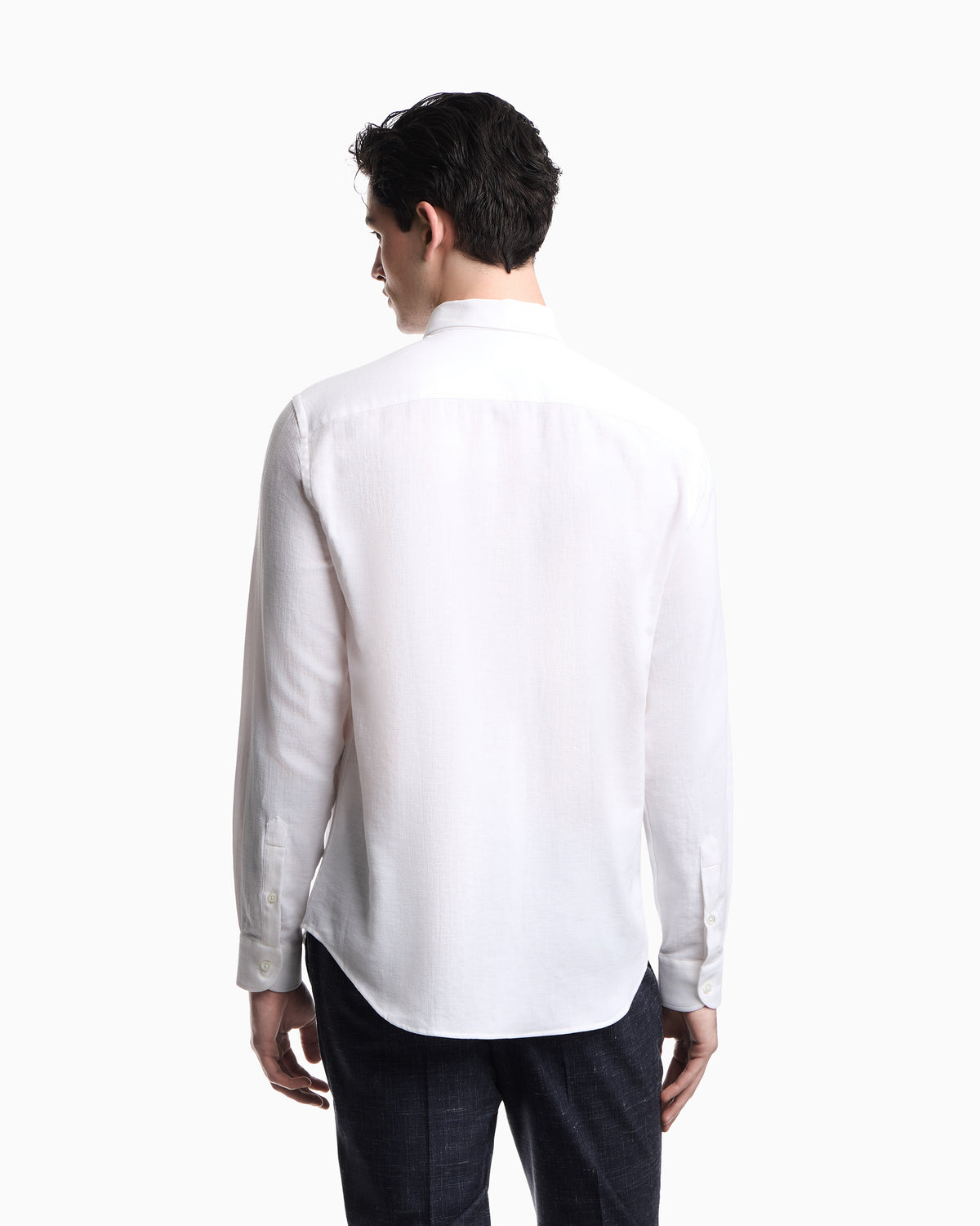 Emporio Armani Textured linen blend shirt