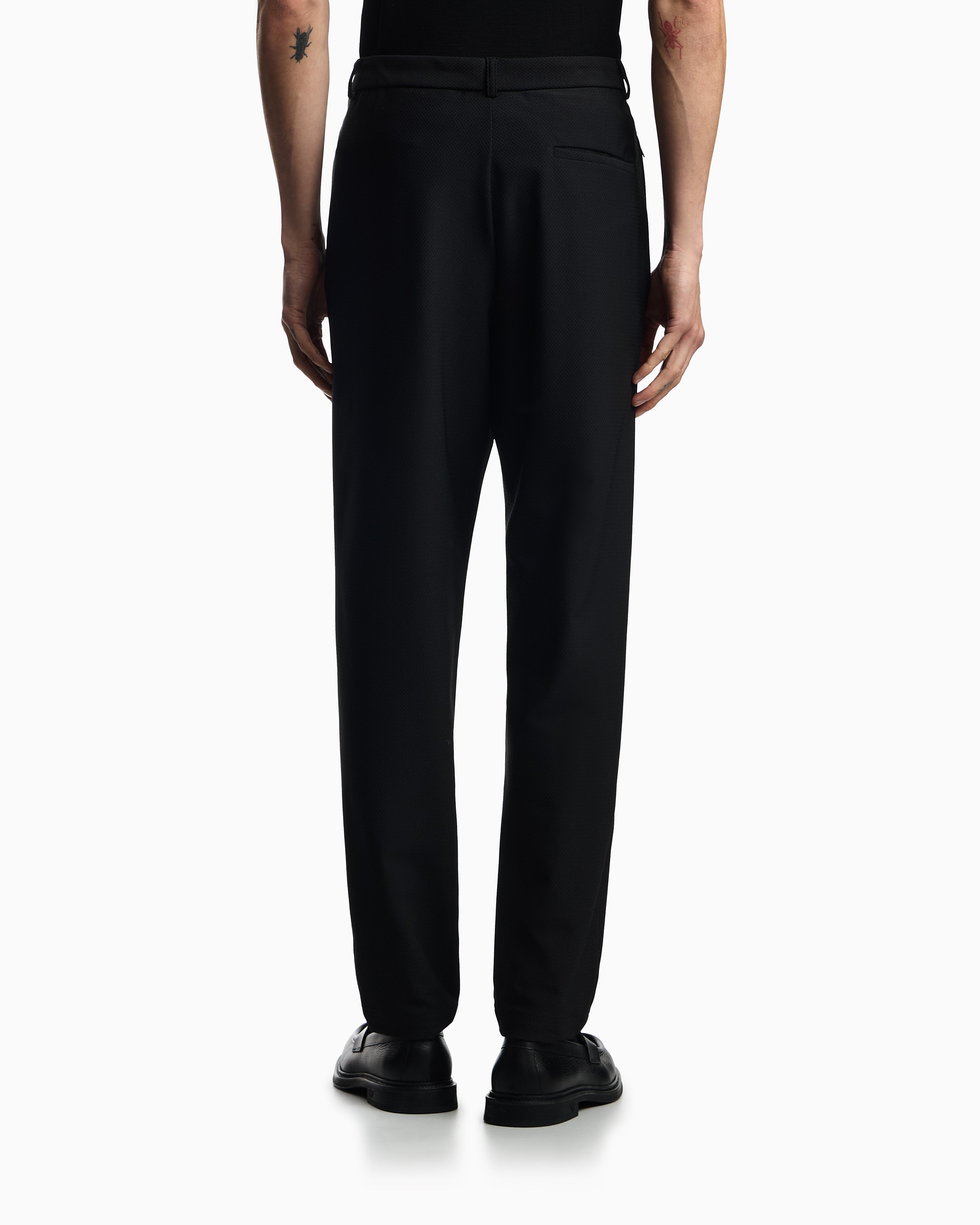 Emporio Armani Technical jersey trousers with 3D-effect micro texture