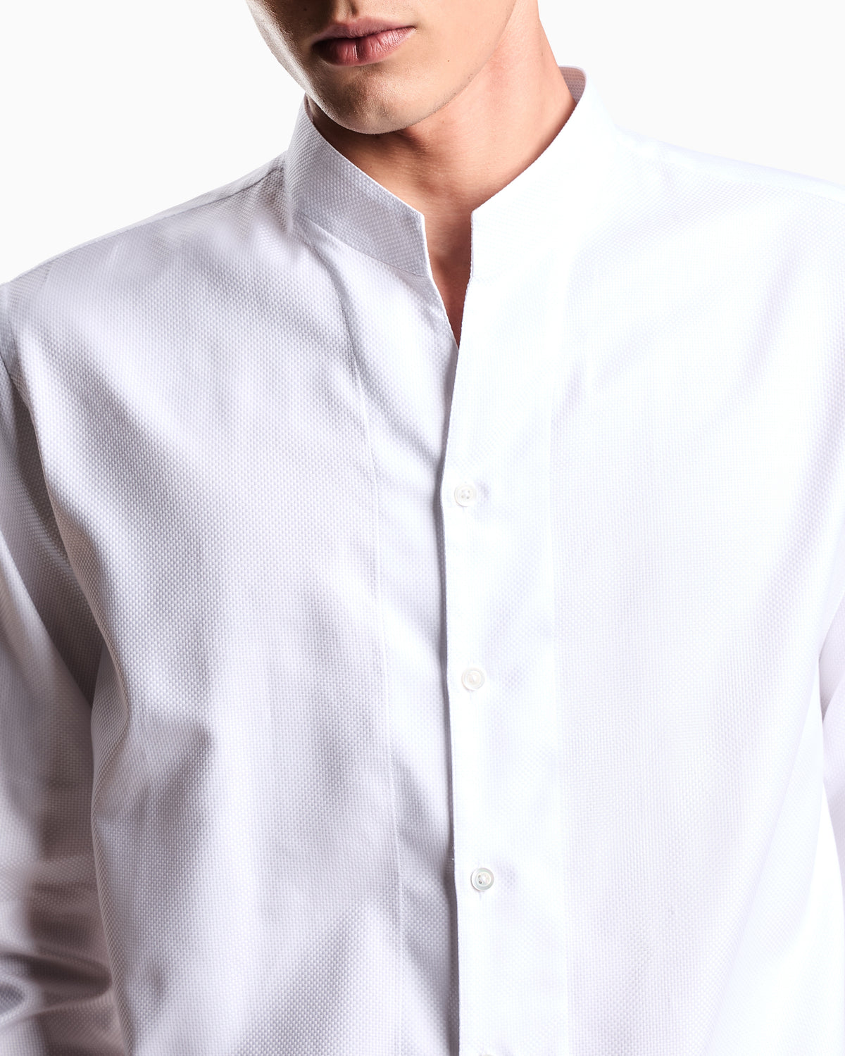 Emporio Armani Armure cotton shirt with guru collar